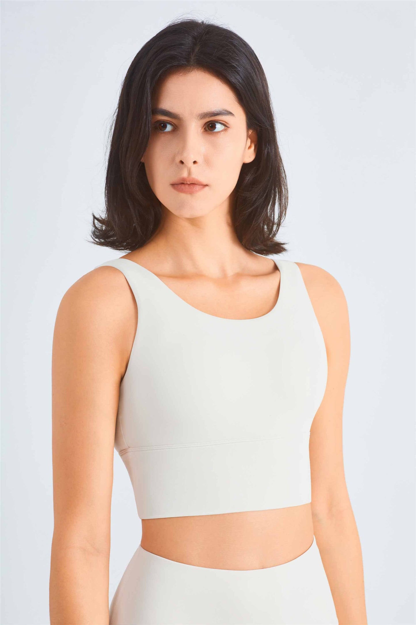 WX1460-Lycra Deep V back Yoga sports underwear Europe and the United States high neck fitness bra gather sports vest female summer