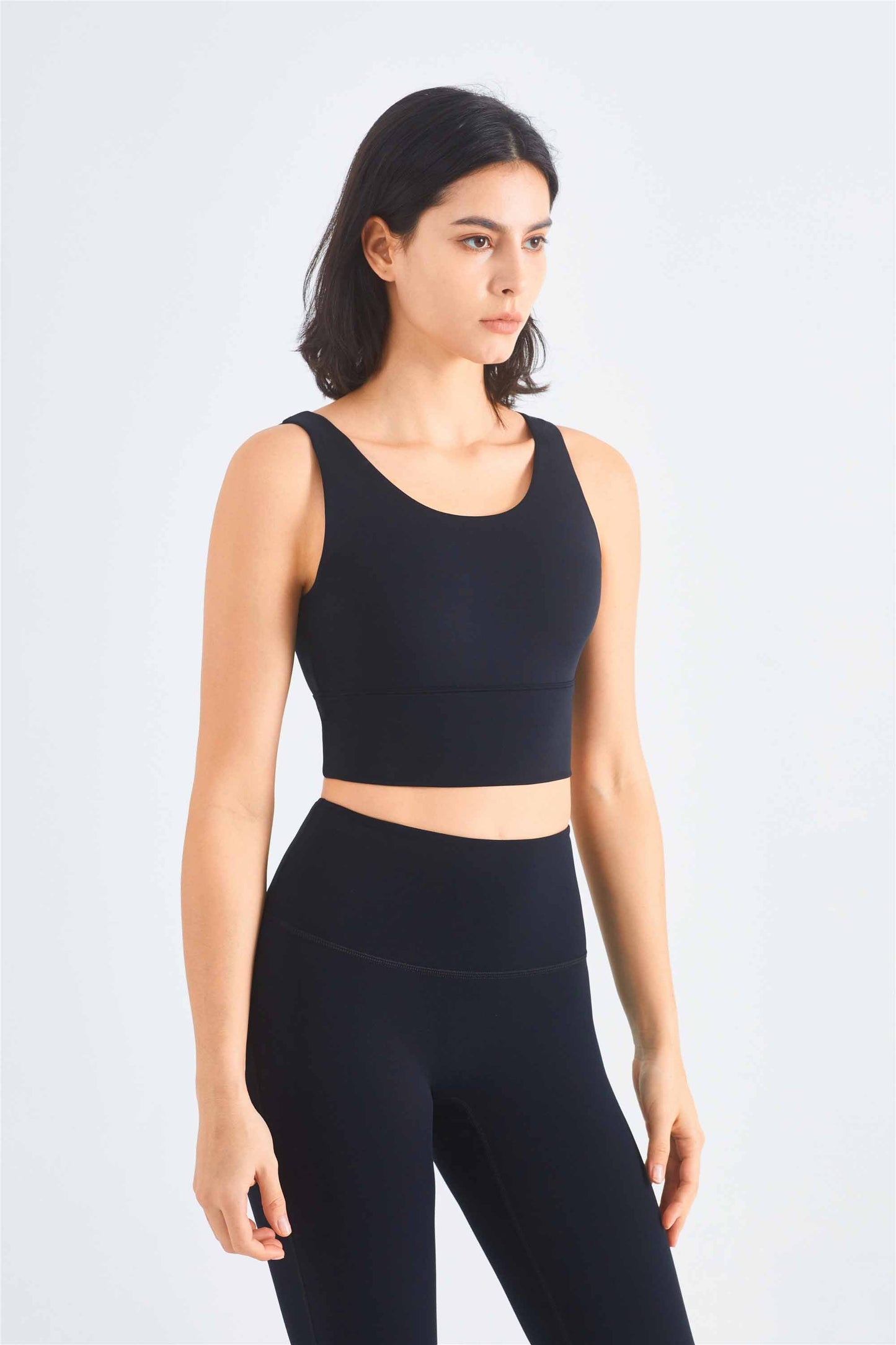 WX1460-Lycra Deep V back Yoga sports underwear Europe and the United States high neck fitness bra gather sports vest female summer