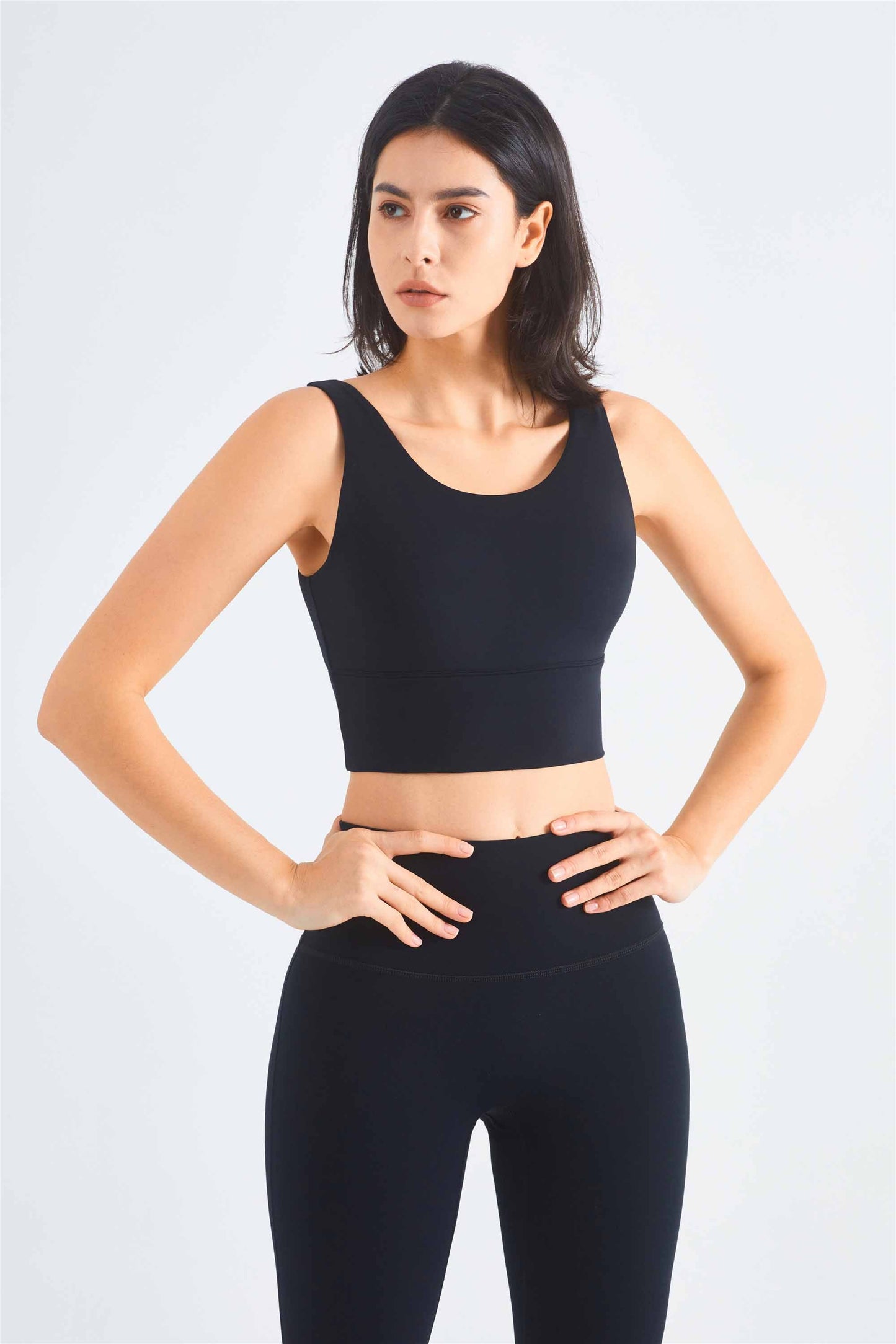 WX1460-Lycra Deep V back Yoga sports underwear Europe and the United States high neck fitness bra gather sports vest female summer