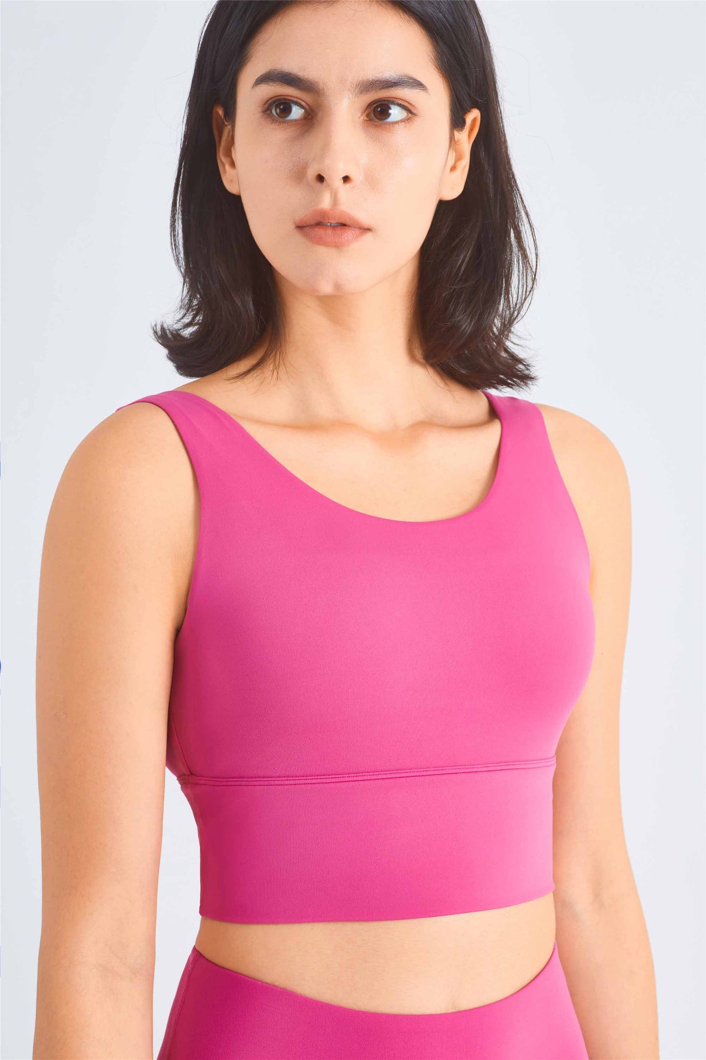 WX1460-Lycra Deep V back Yoga sports underwear Europe and the United States high neck fitness bra gather sports vest female summer