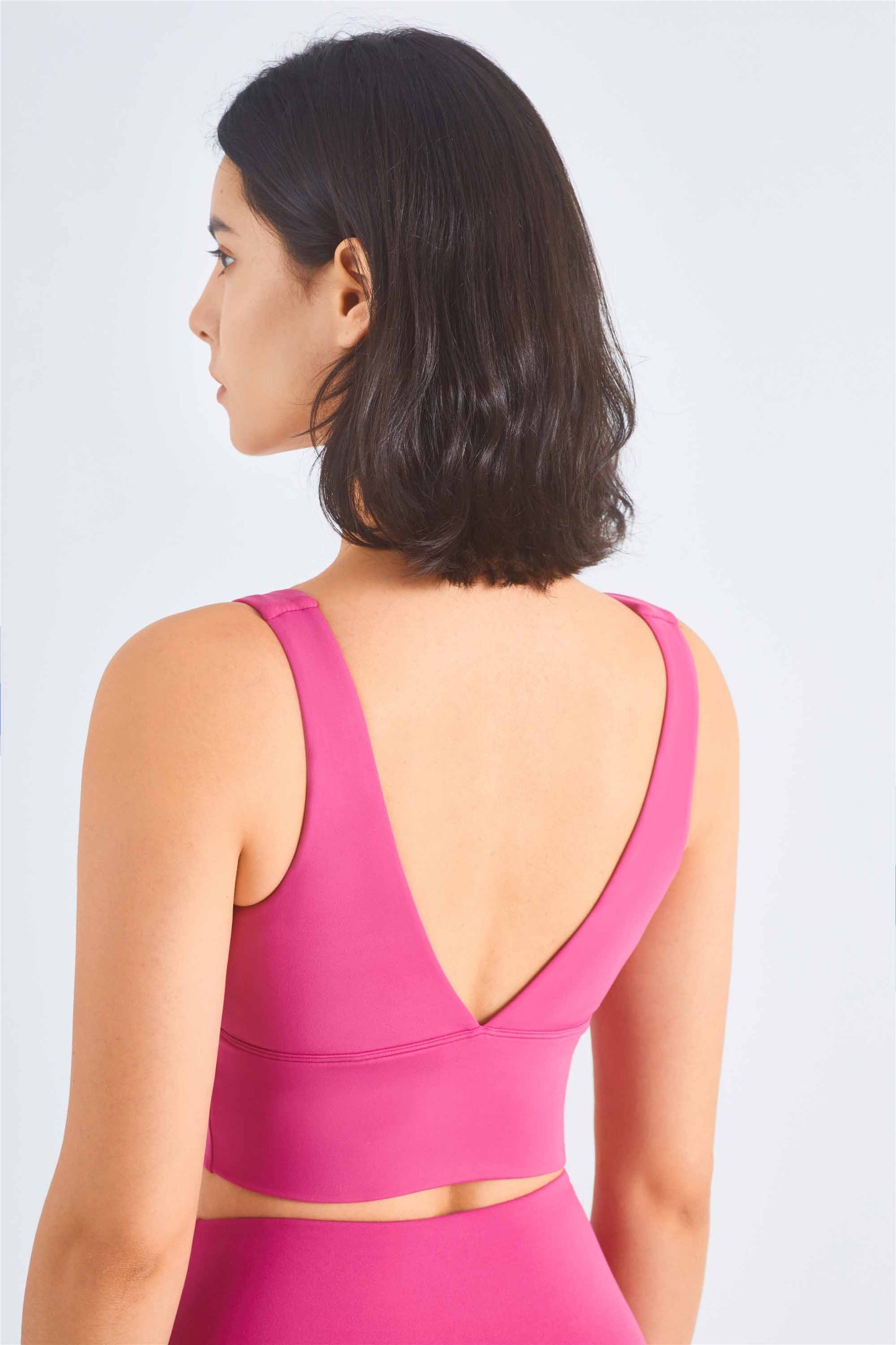 WX1460-Lycra Deep V back Yoga sports underwear Europe and the United States high neck fitness bra gather sports vest female summer