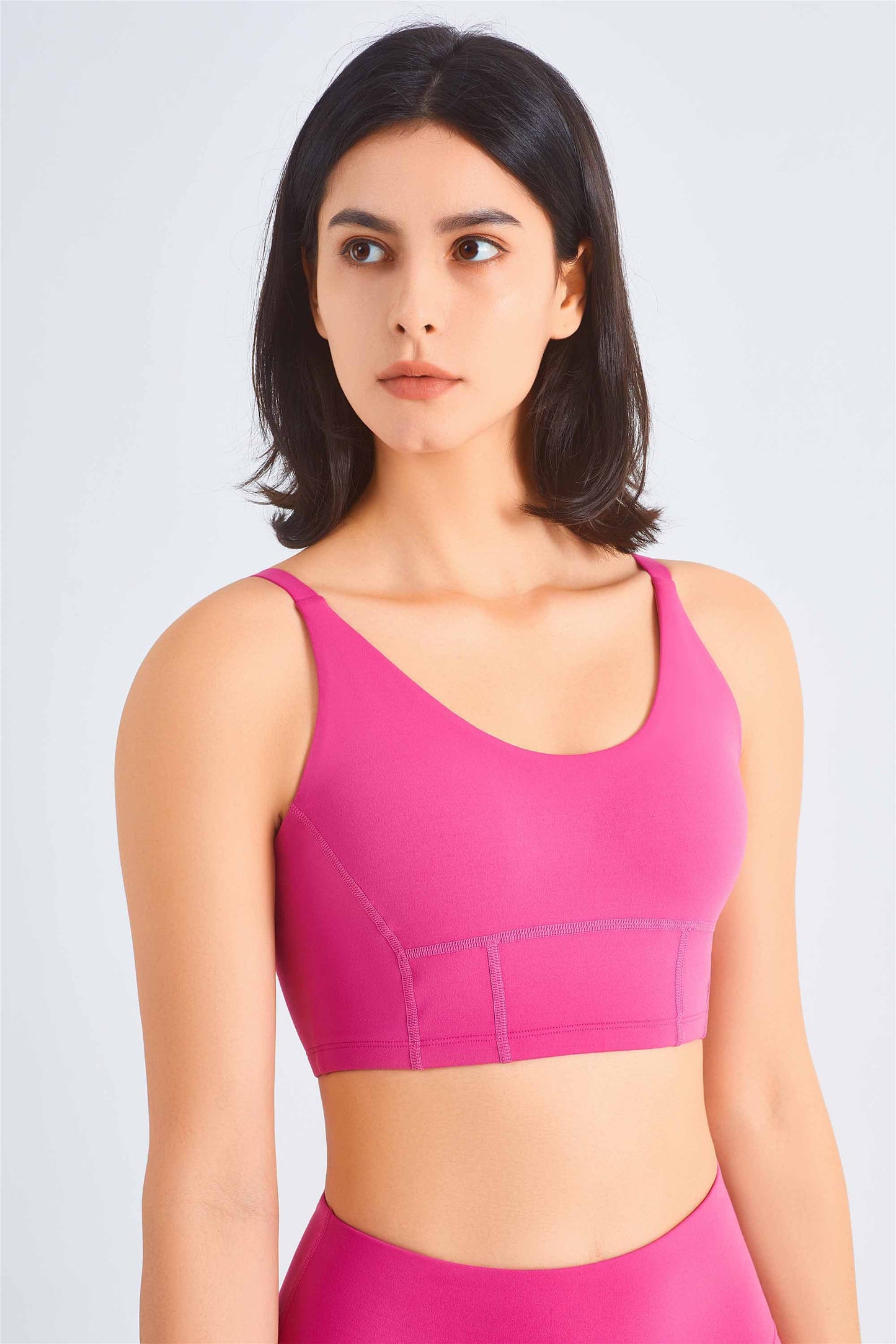 WX1461-SS Mid-strength shock-absorbing Yoga Bra Women's Summer Nude Small Strap Fitness vest Adjustable strap Sports underwear