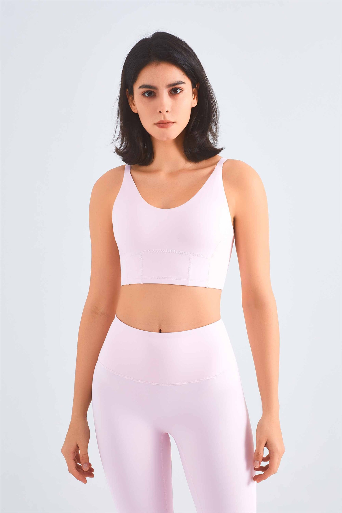 WX1461-SS Mid-strength shock-absorbing Yoga Bra Women's Summer Nude Small Strap Fitness vest Adjustable strap Sports underwear