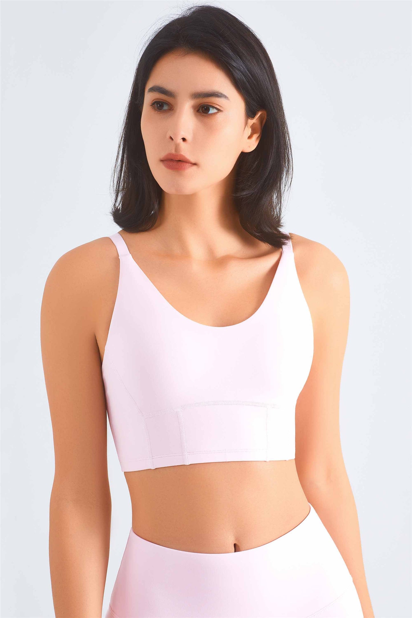 WX1461-SS Mid-strength shock-absorbing Yoga Bra Women's Summer Nude Small Strap Fitness vest Adjustable strap Sports underwear