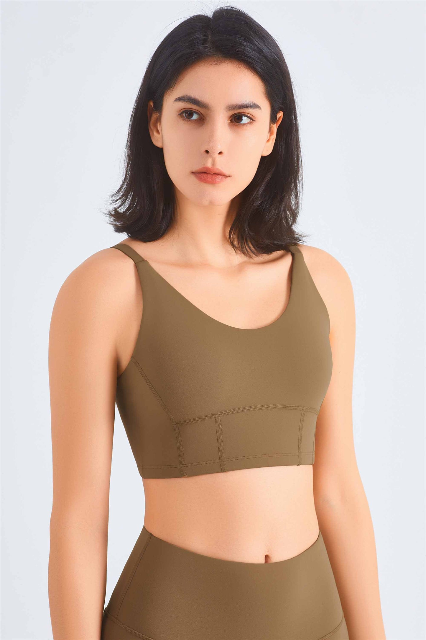 WX1461-SS Mid-strength shock-absorbing Yoga Bra Women's Summer Nude Small Strap Fitness vest Adjustable strap Sports underwear