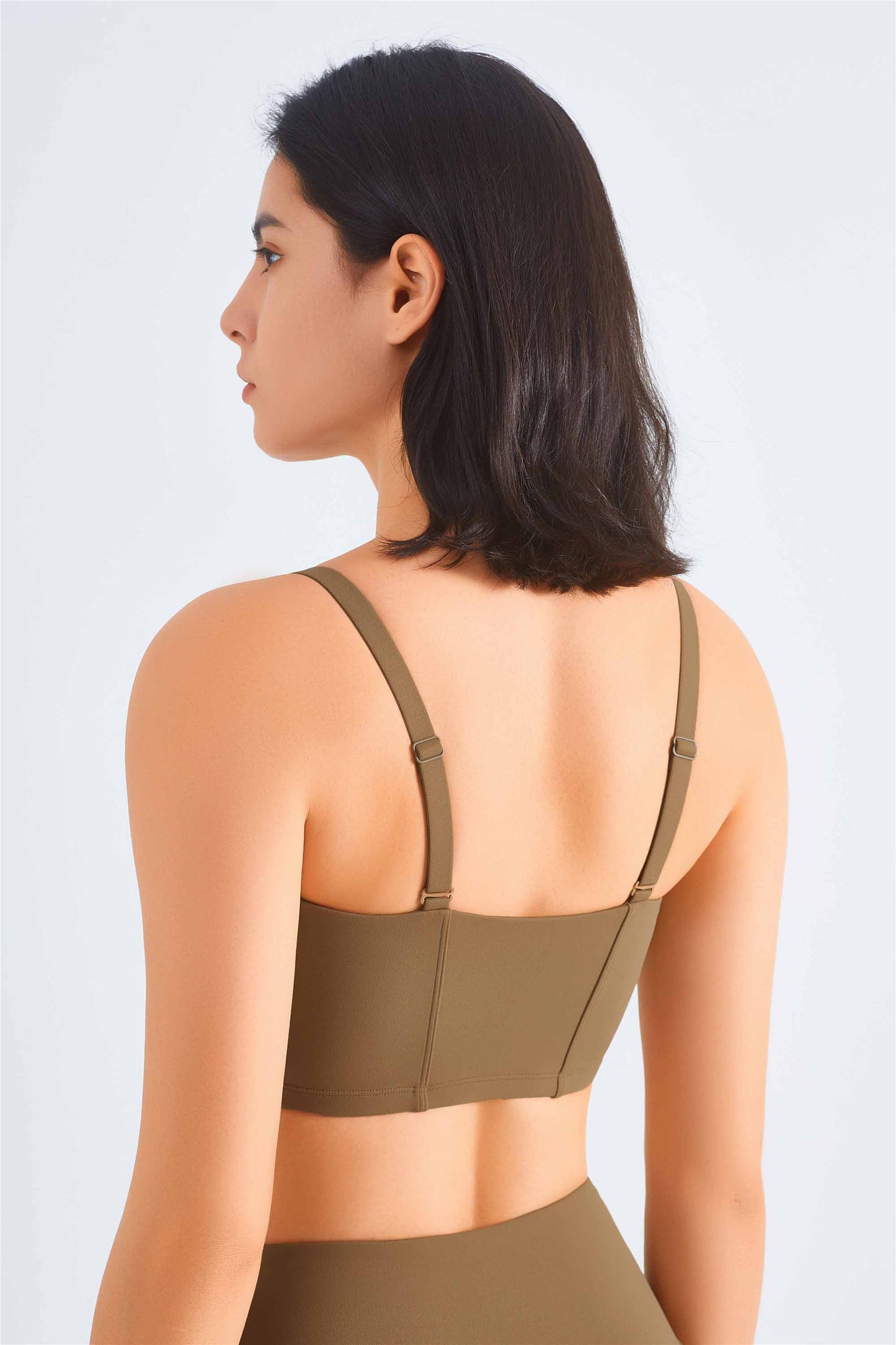 WX1461-SS Mid-strength shock-absorbing Yoga Bra Women's Summer Nude Small Strap Fitness vest Adjustable strap Sports underwear