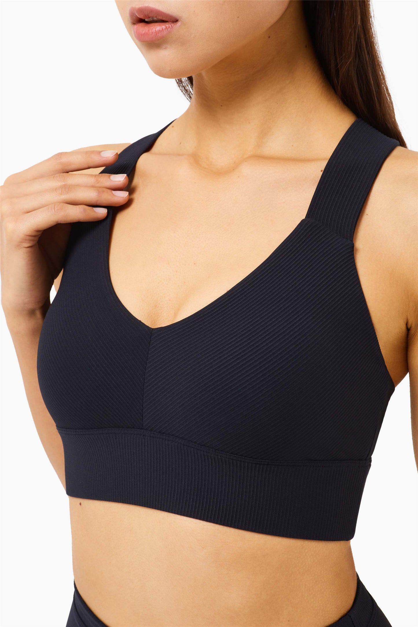 WX1290-FPS Ribbed antibacterial Yoga bra for women 2023 new cross border beauty back gathering fitness running underwear