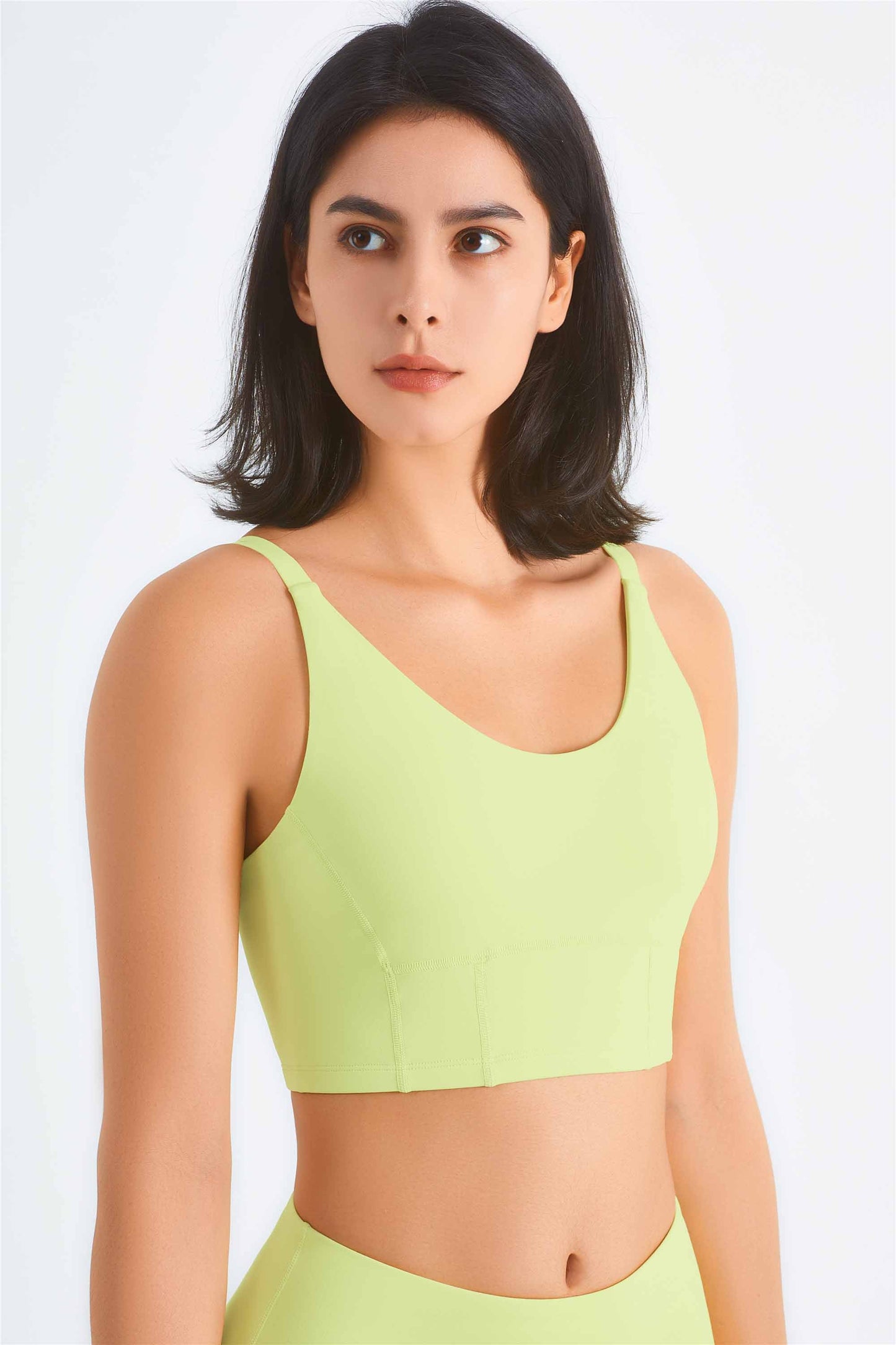 WX1461-SS Mid-strength shock-absorbing Yoga Bra Women's Summer Nude Small Strap Fitness vest Adjustable strap Sports underwear