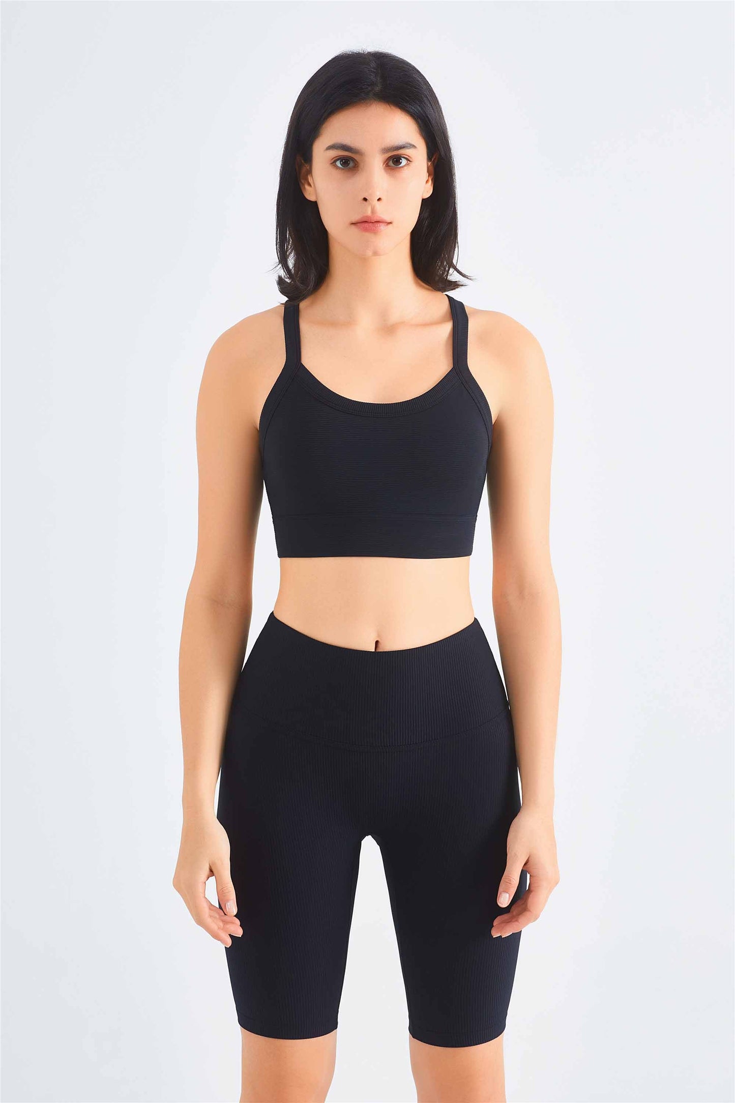 WX1462-FPS New European Ribbed Sports Bra Shock Absorbing Fitness Bra Women cross Slimming beauty back sports vest