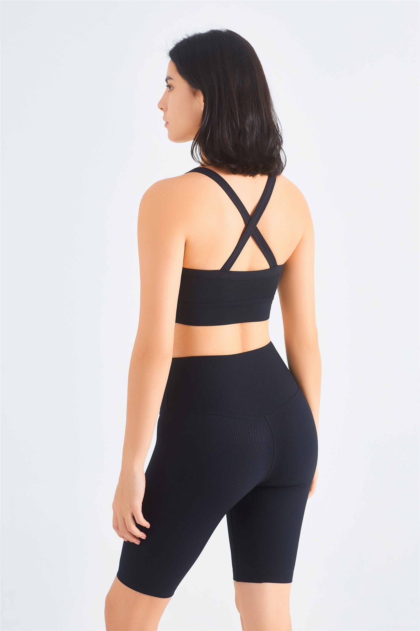 WX1462-FPS New European Ribbed Sports Bra Shock Absorbing Fitness Bra Women cross Slimming beauty back sports vest