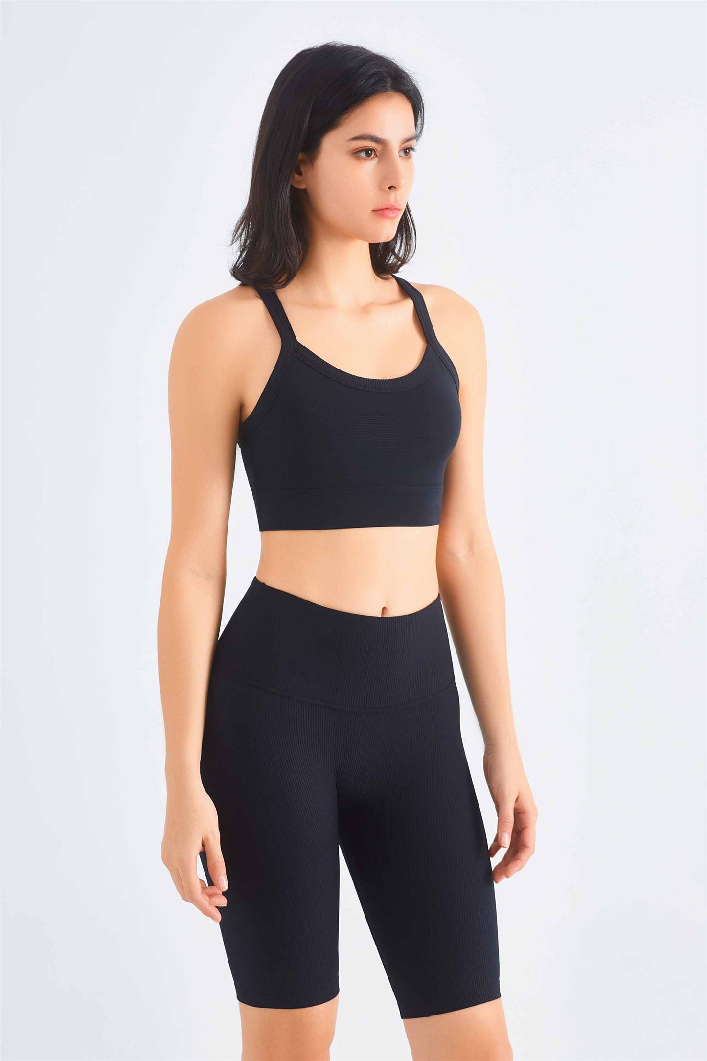 WX1462-FPS New European Ribbed Sports Bra Shock Absorbing Fitness Bra Women cross Slimming beauty back sports vest