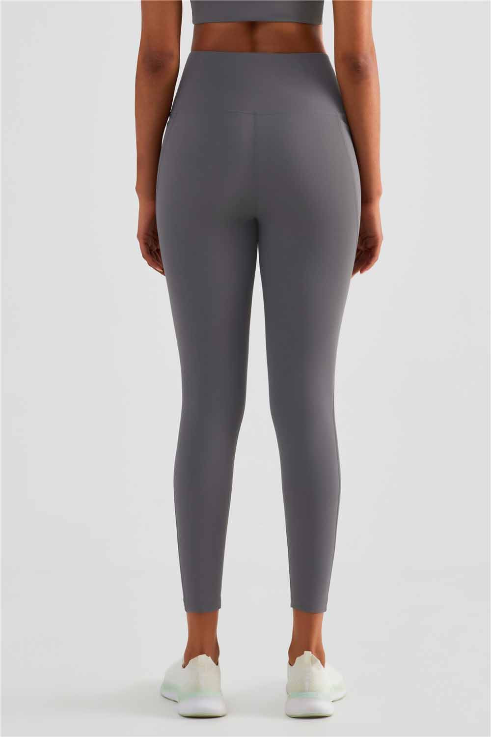 CK1477-Warm shell plus fleece yoga pants autumn and winter new high waist without embarrassment line thickened yoga wear women's pocket sports fitness pants