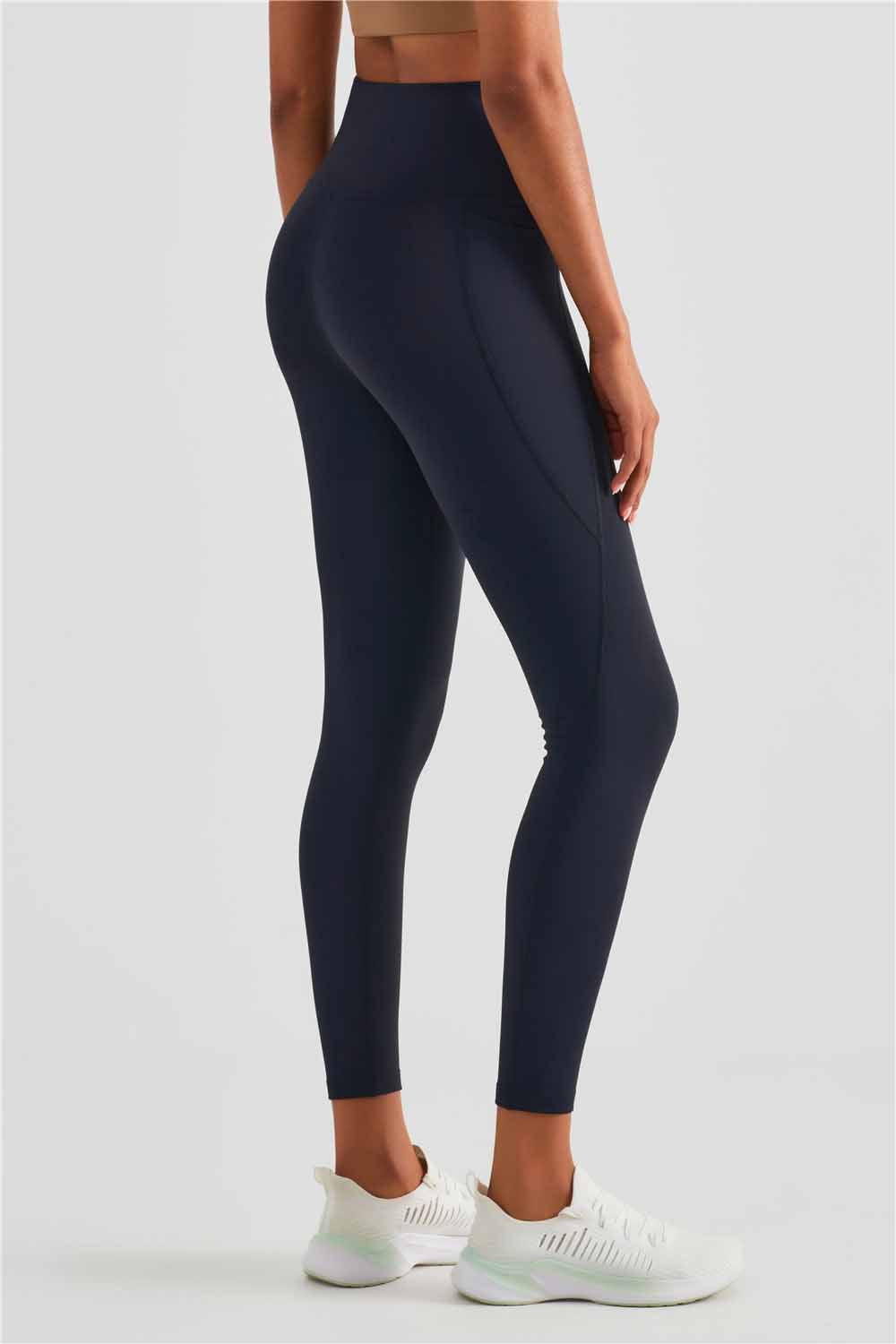 CK1477-Warm shell plus fleece yoga pants autumn and winter new high waist without embarrassment line thickened yoga wear women's pocket sports fitness pants