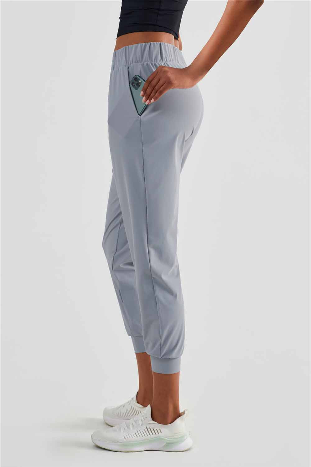 CK1485-SC Cool Sunscreen Cone Haren pants pocket loose sweatpants women's European and American anti-cuffed nine-point high-waisted small legs pants