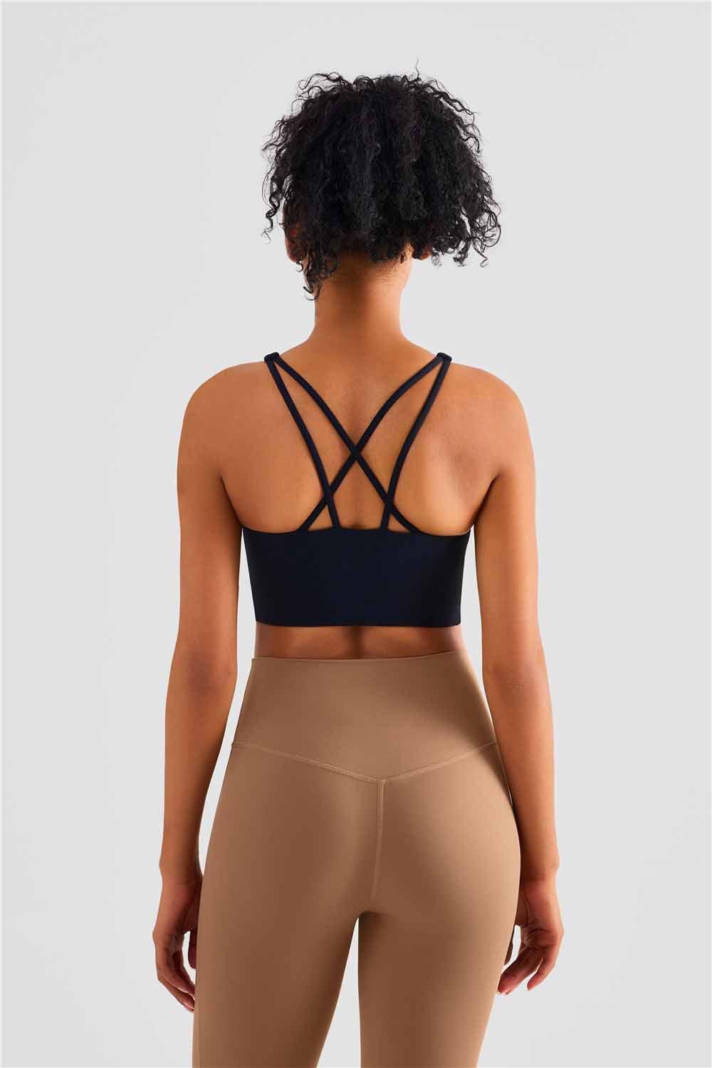 WX1483-Light Nuls Skin-friendly Nude Sports vest Cross Back Slimming Yoga Bra women's push-up sports underwear