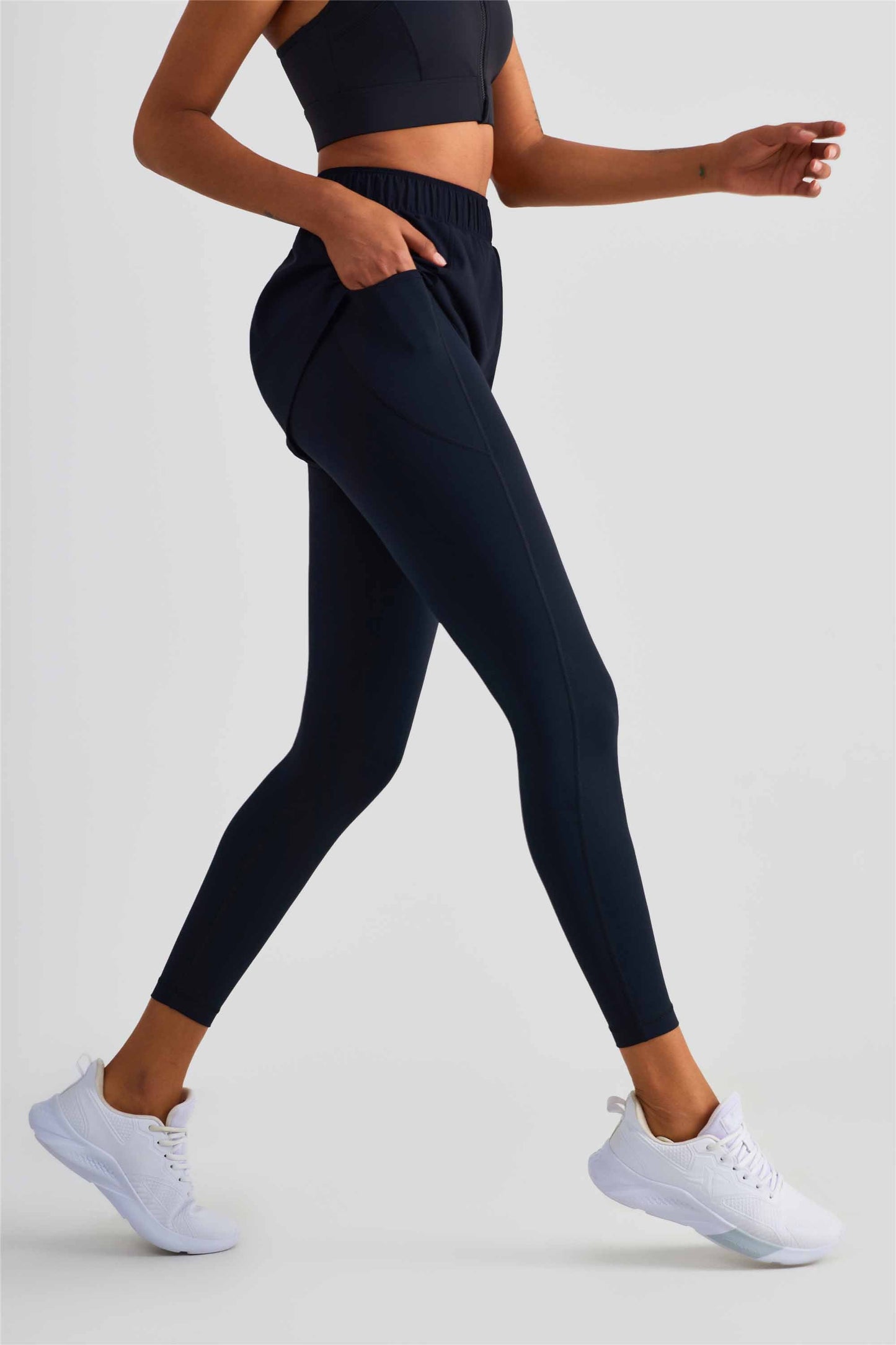 CK1503-Nuls Nude series fake two yoga pants 2023 new anti-slip pocket high-waisted hip lift sports leggings