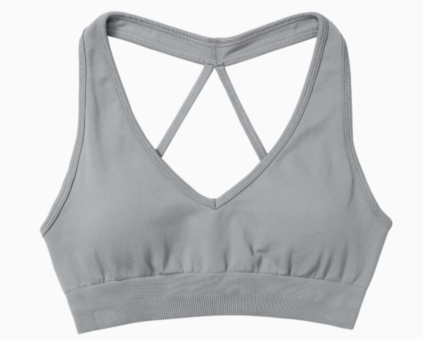 HR7692-1 Quick-drying backless yoga bra with a neck strap, providing a bare sensation for outdoor fitness. This tight-fitting sports underwear is designed for women who enjoy running