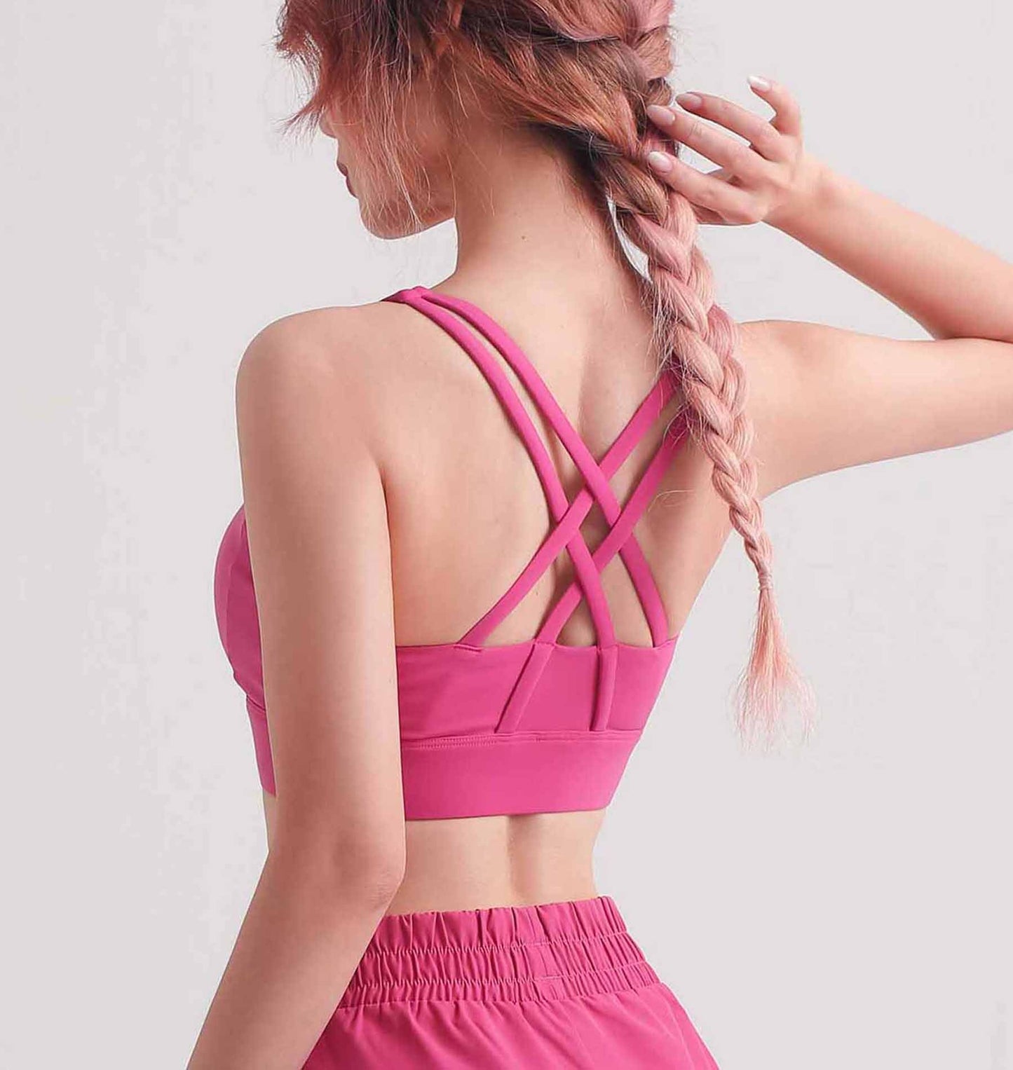 WX1457-SS Medium Strength Cool zipper shock-proof sports underwear Women's summer nude beautiful back Yoga bra Running fitness vest