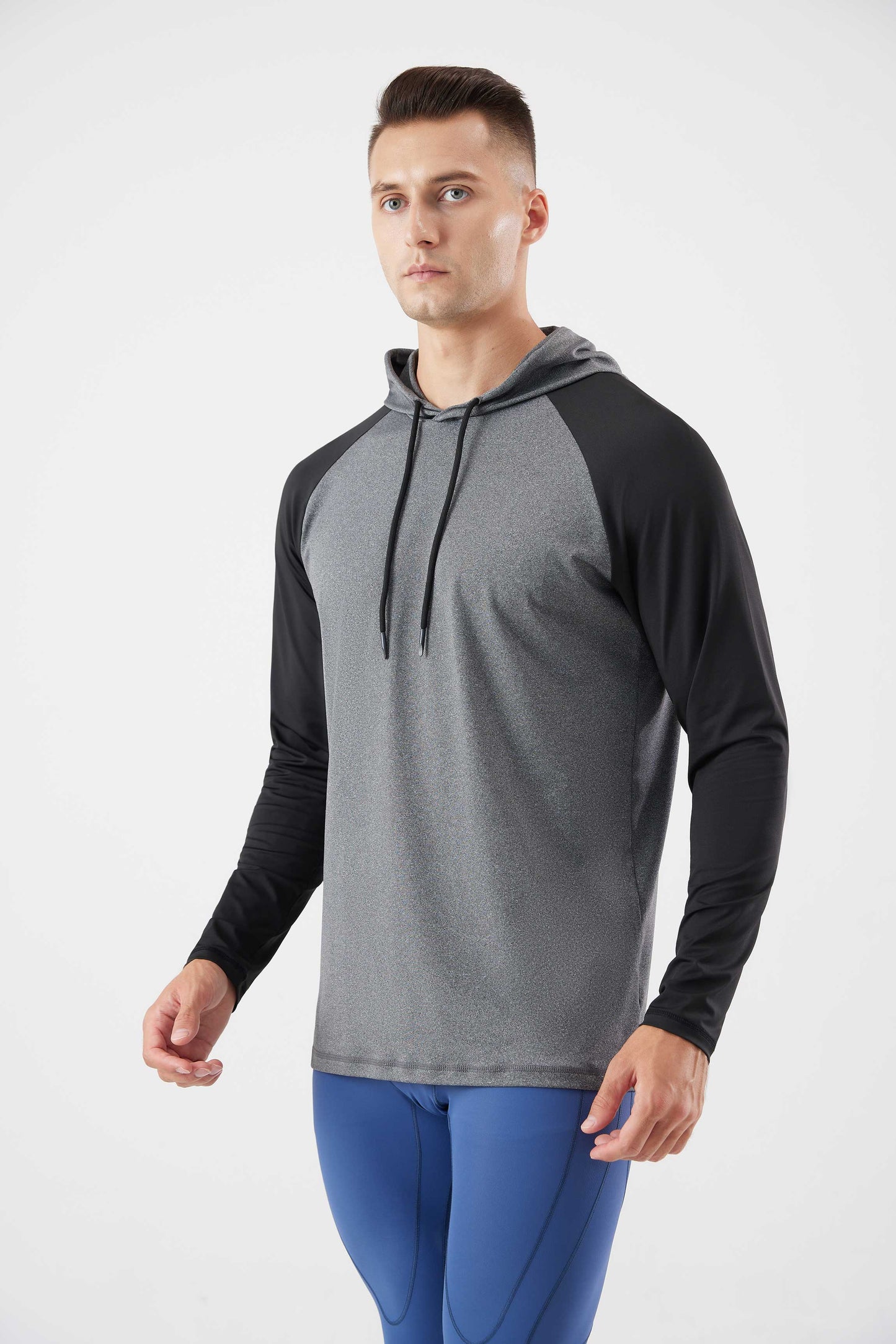 HRYT23004-Early fall hooded hoodie men's basketball training fitness long sleeve T-shirt outdoor leisure running pullover quick drying sportswear