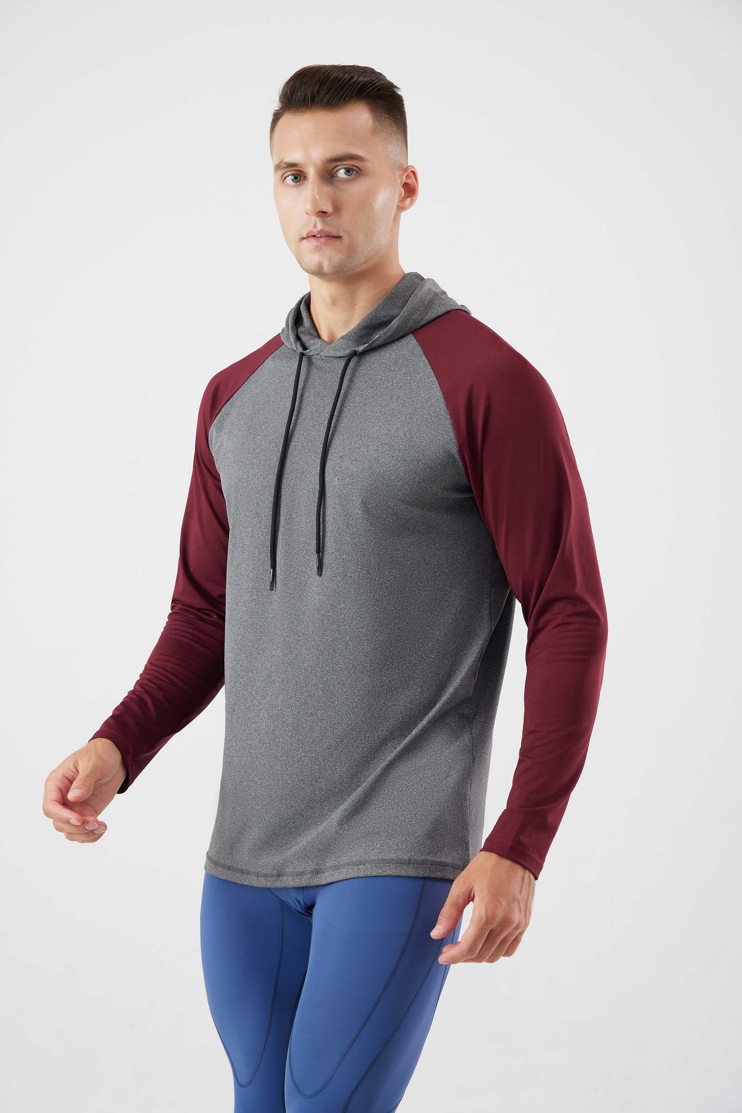 HRYT23004-Early fall hooded hoodie men's basketball training fitness long sleeve T-shirt outdoor leisure running pullover quick drying sportswear