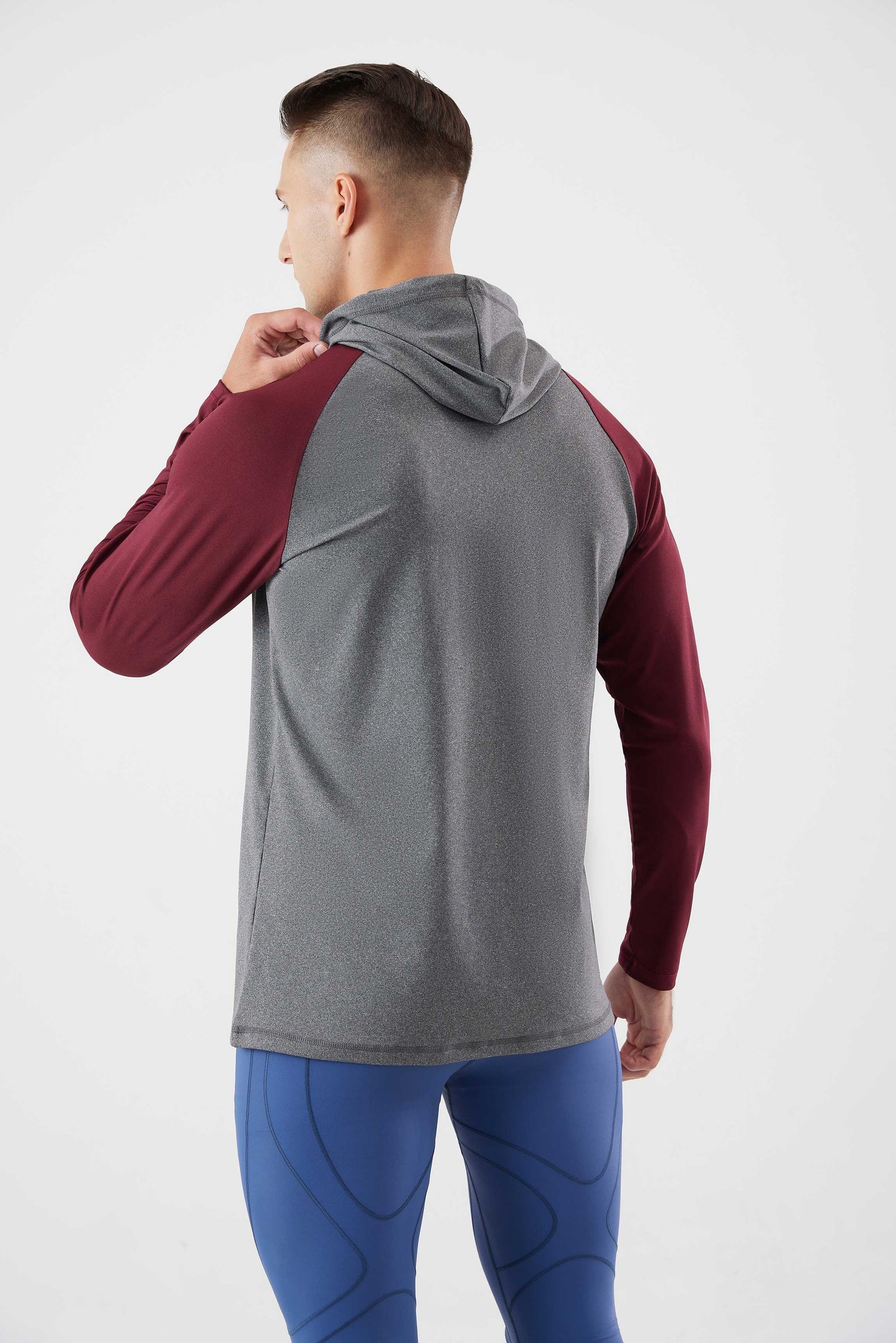 HRYT23004-Early fall hooded hoodie men's basketball training fitness long sleeve T-shirt outdoor leisure running pullover quick drying sportswear