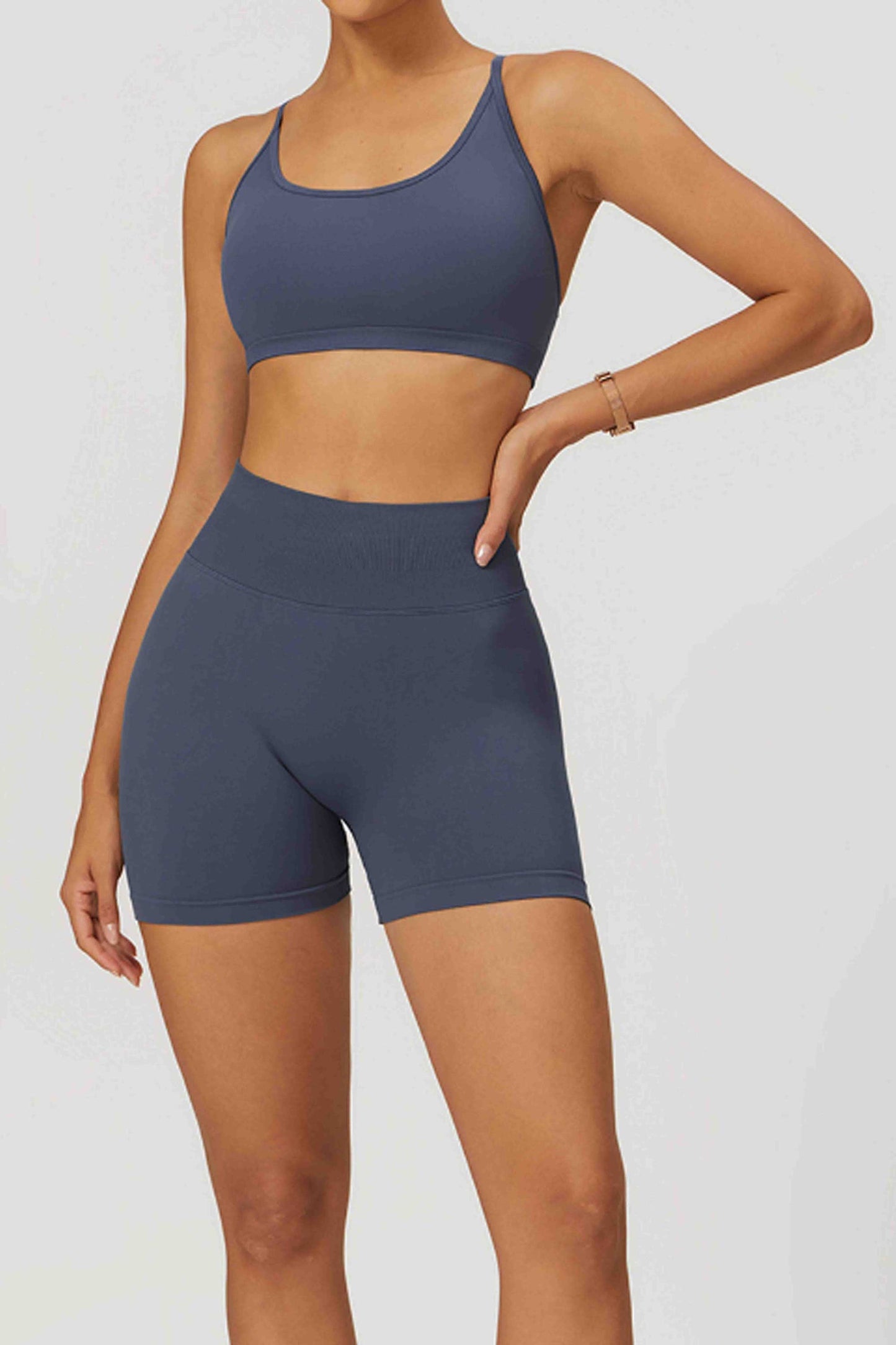 HR7655 Seamless cross-back yoga bra and quick-drying yoga top with a sense of high-end fashion for summer fitness