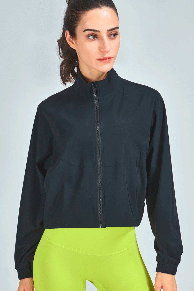 WT1326-Customized yoga jacket, summer quick-drying sports top, cool zipper, casual loose fit, breathable, European and American fitness clothing for running