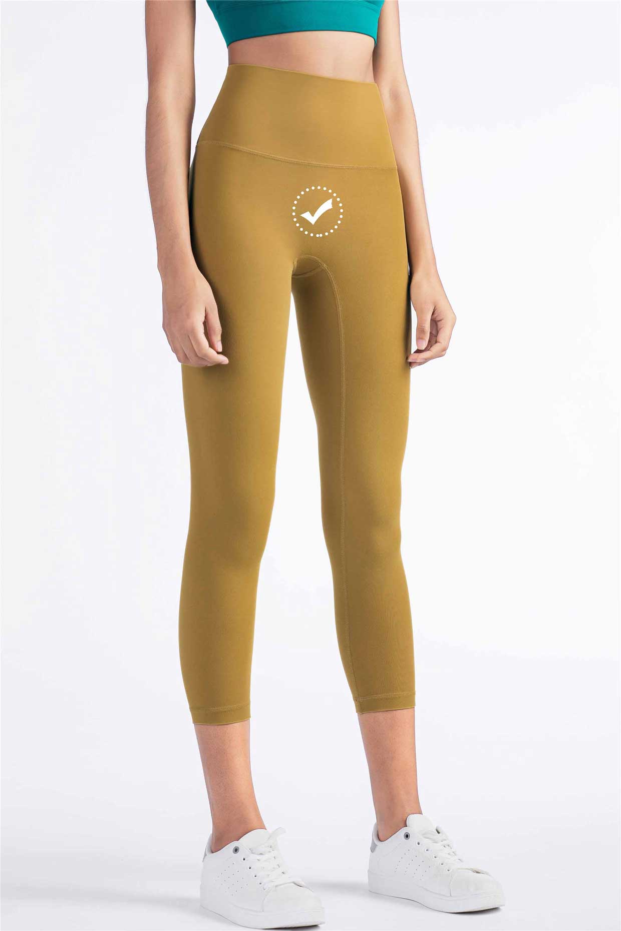 QK1242-NULS new European and American peach butt fitness pants One piece no embarrassment line high waist tight seven points nude yoga pants