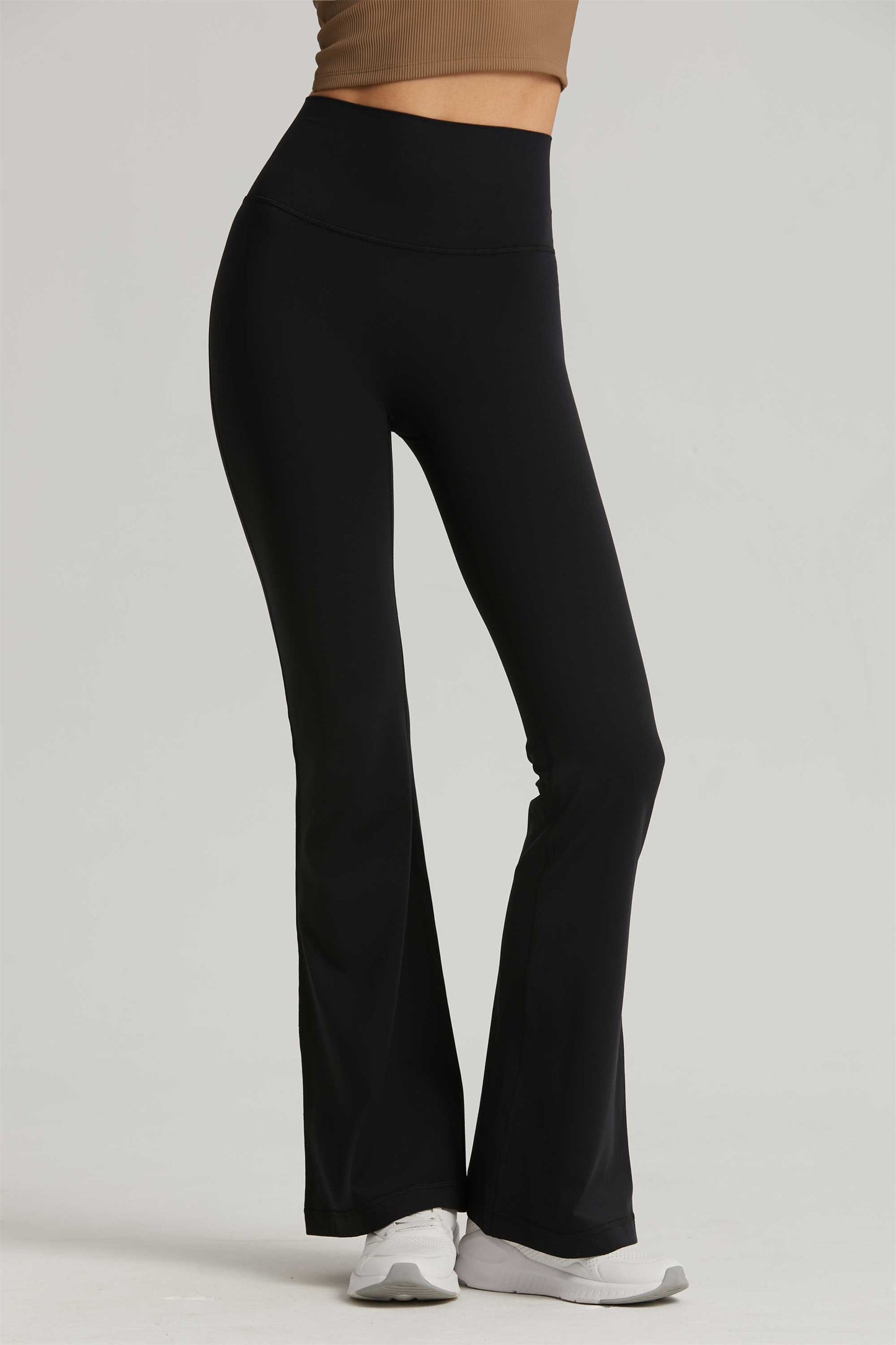 CK41037-Youthful and bare sensation flared yoga pants for women, new high-waisted butt-lifting fitness leggings for spring and summer, tight-fitting bell-bottom pants