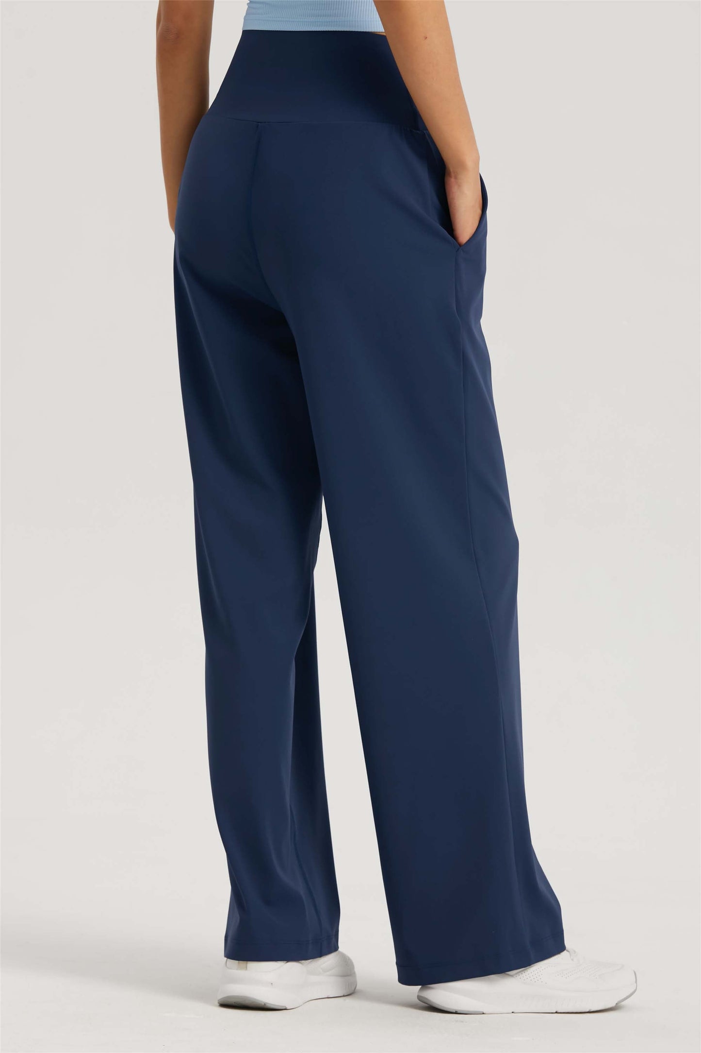 CK1527-Naked feeling high-waisted yoga wide-leg pants, petite height-enhancing drape, straight and breathable casual yoga pants