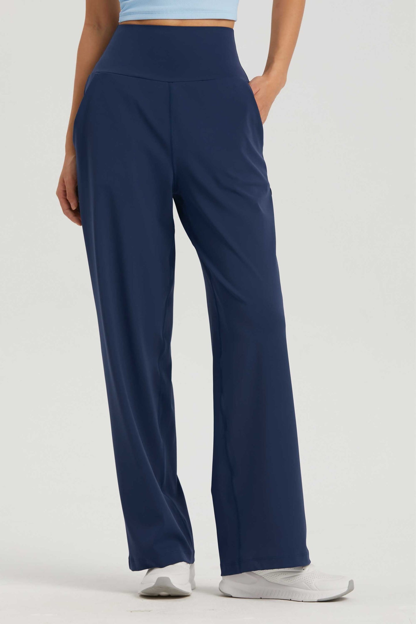 CK1527-Naked feeling high-waisted yoga wide-leg pants, petite height-enhancing drape, straight and breathable casual yoga pants