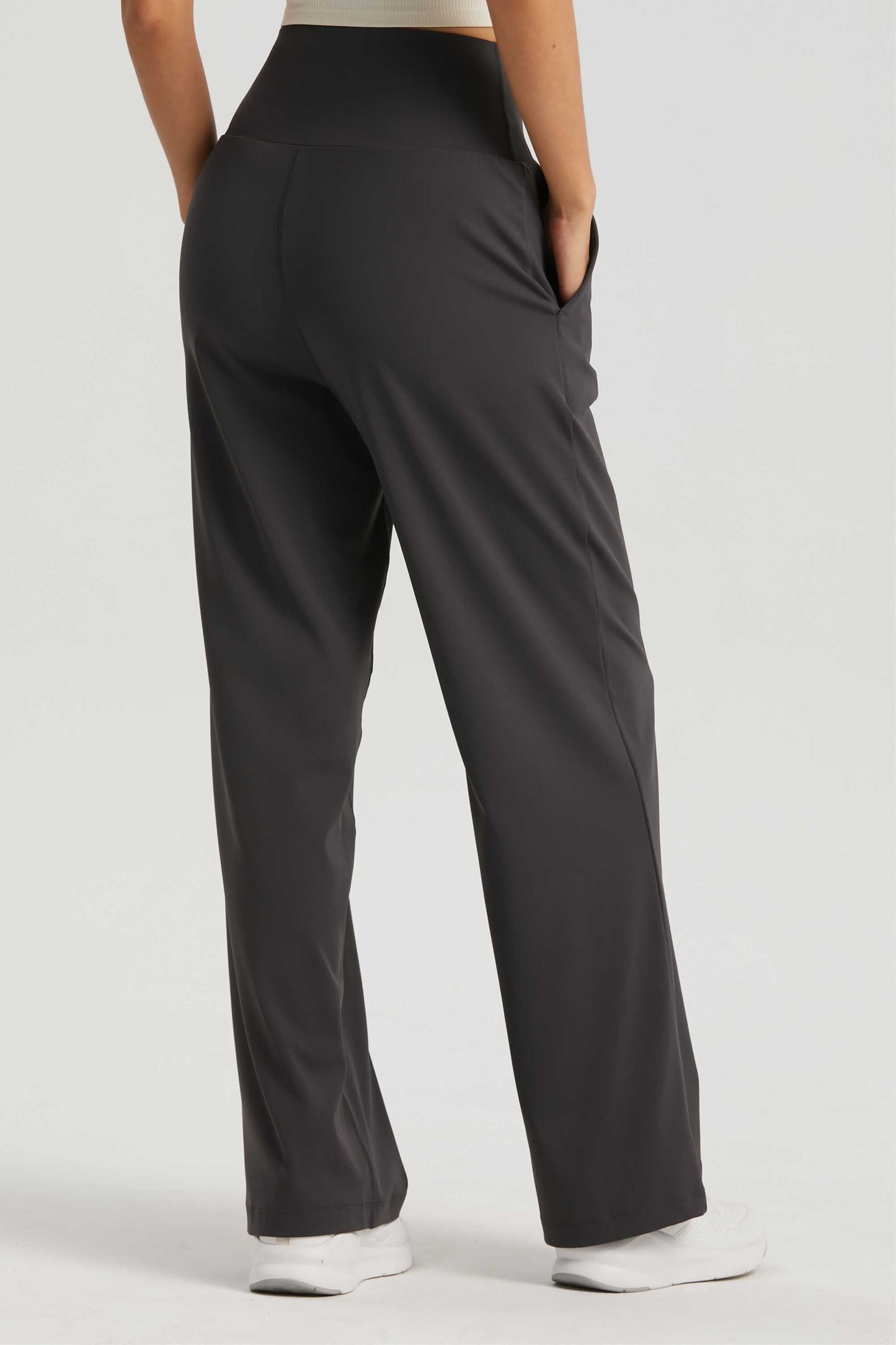 CK1527-Naked feeling high-waisted yoga wide-leg pants, petite height-enhancing drape, straight and breathable casual yoga pants