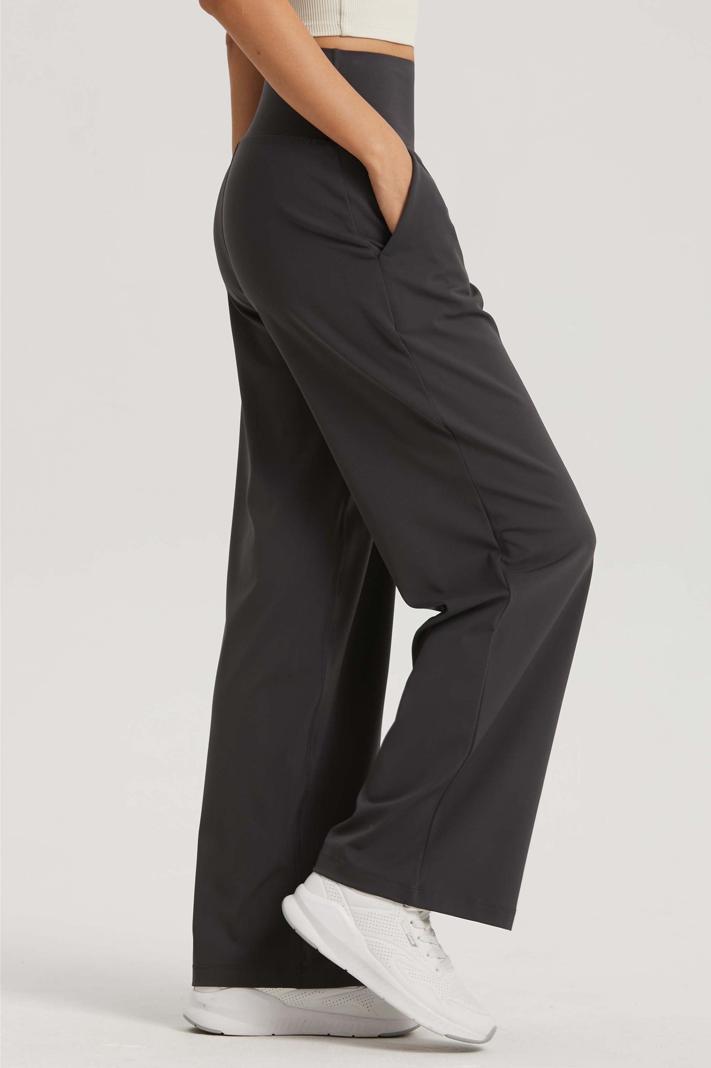 CK1527-Naked feeling high-waisted yoga wide-leg pants, petite height-enhancing drape, straight and breathable casual yoga pants