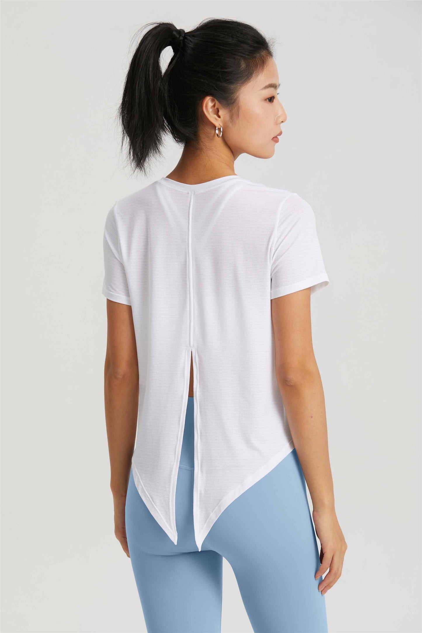 TX1516-Cool sense yoga smock light breathable spring and summer 2023 new open casual round neck short-sleeved T-shirt women