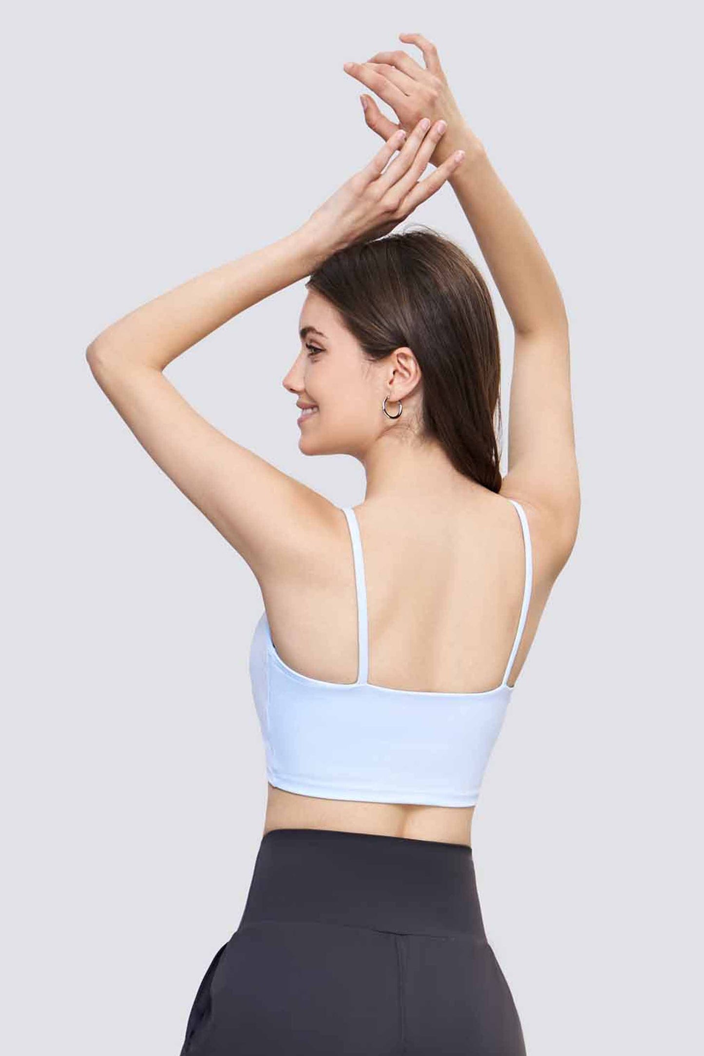 WX1418-LC Lycra nude sports underwear Women's summer fitness top wear bra halter vest beauty back yoga bra