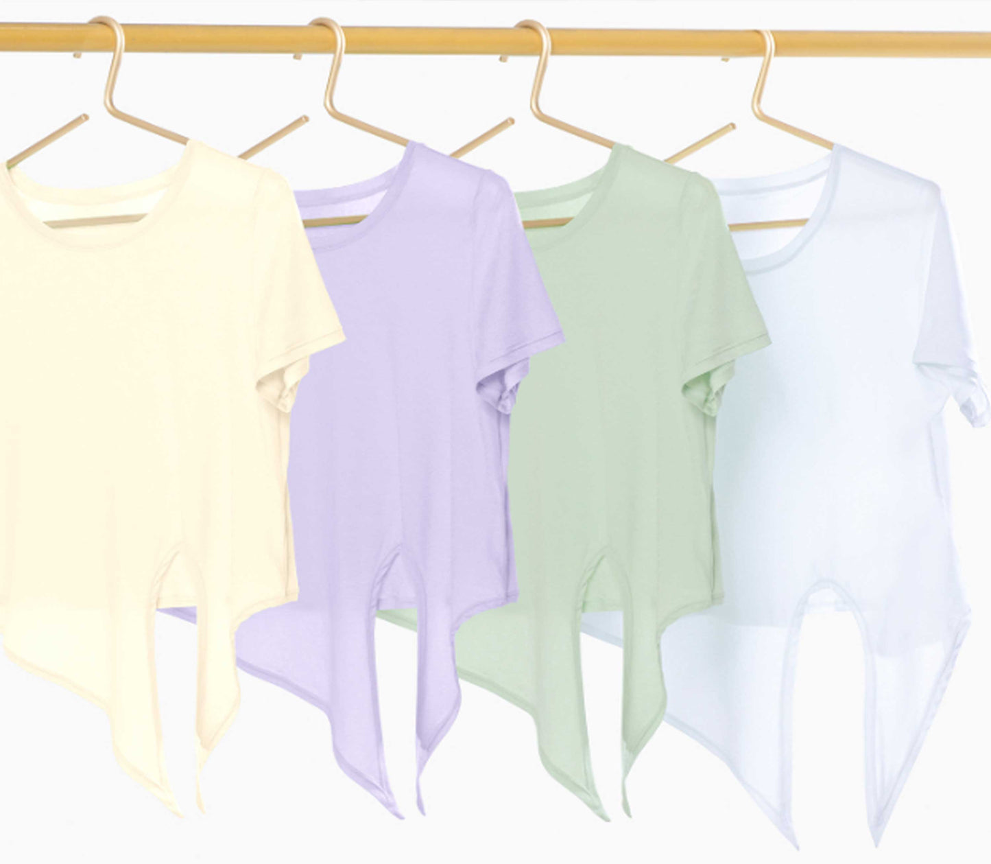 TX1543-ADF light deodorant yoga T-shirt women's summer loose breathable crewneck casual smock slit lace-up short-sleeved top