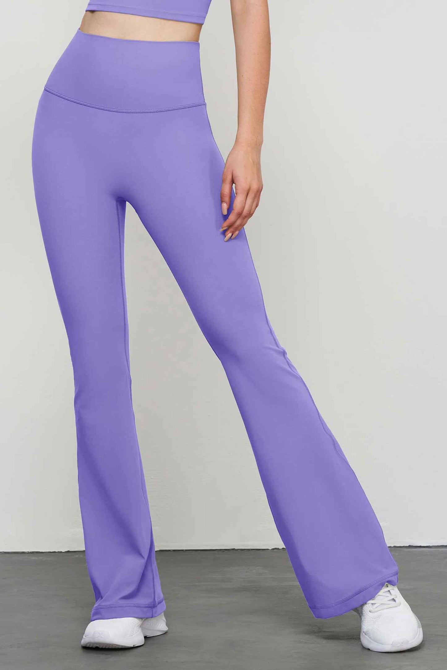 CK41037-Youthful and bare sensation flared yoga pants for women, new high-waisted butt-lifting fitness leggings for spring and summer, tight-fitting bell-bottom pants