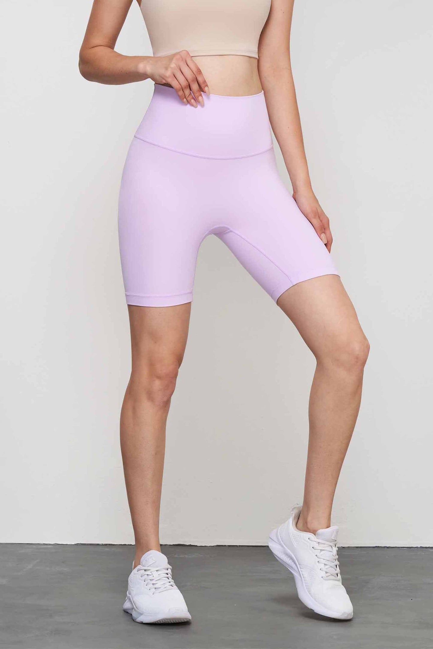 SK1560-NUF No Size Yoga Shorts Women's Lycra Nude No T Line fitness three-quarter pants High spring tight yoga cycling pants