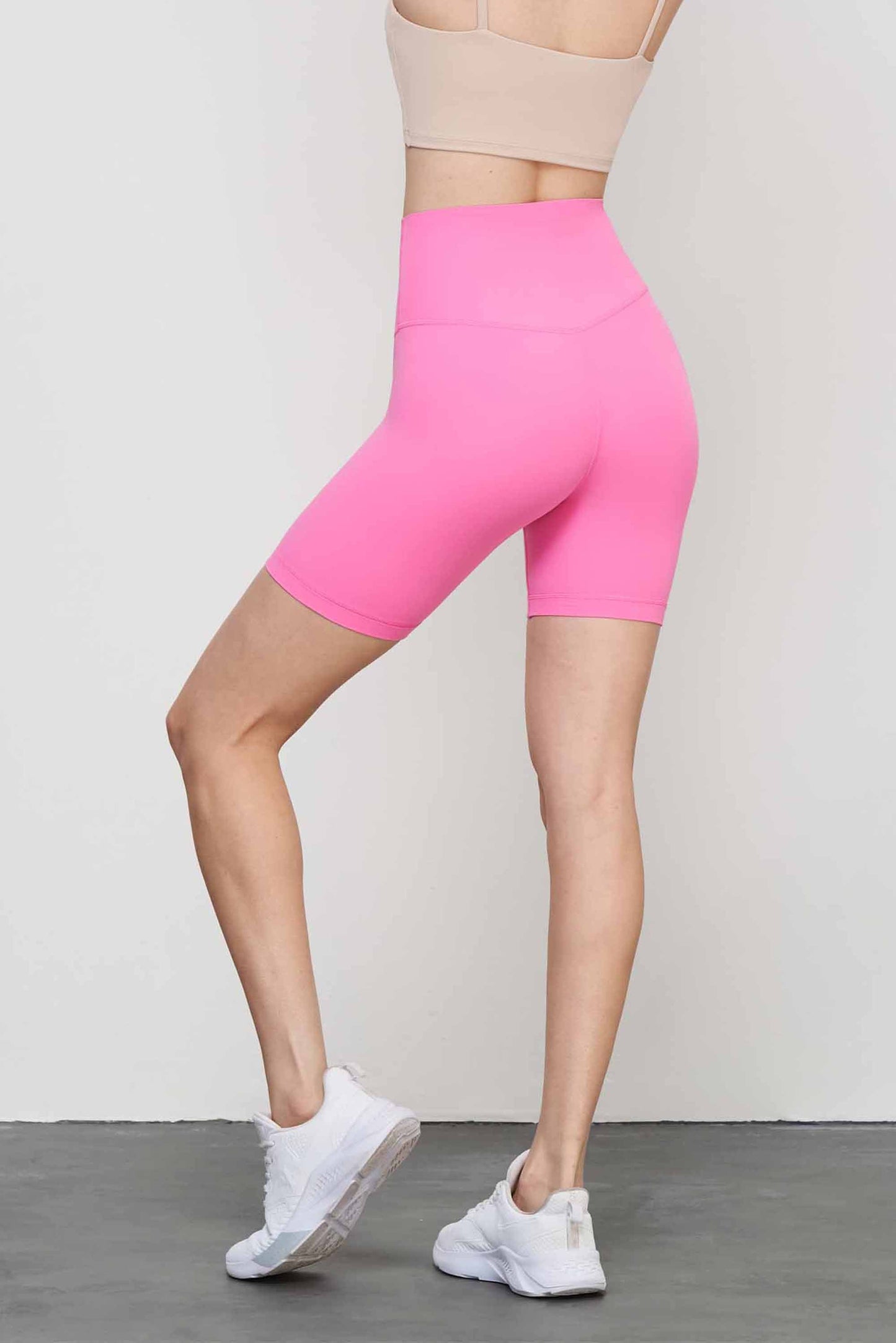 SK1560-NUF No Size Yoga Shorts Women's Lycra Nude No T Line fitness three-quarter pants High spring tight yoga cycling pants