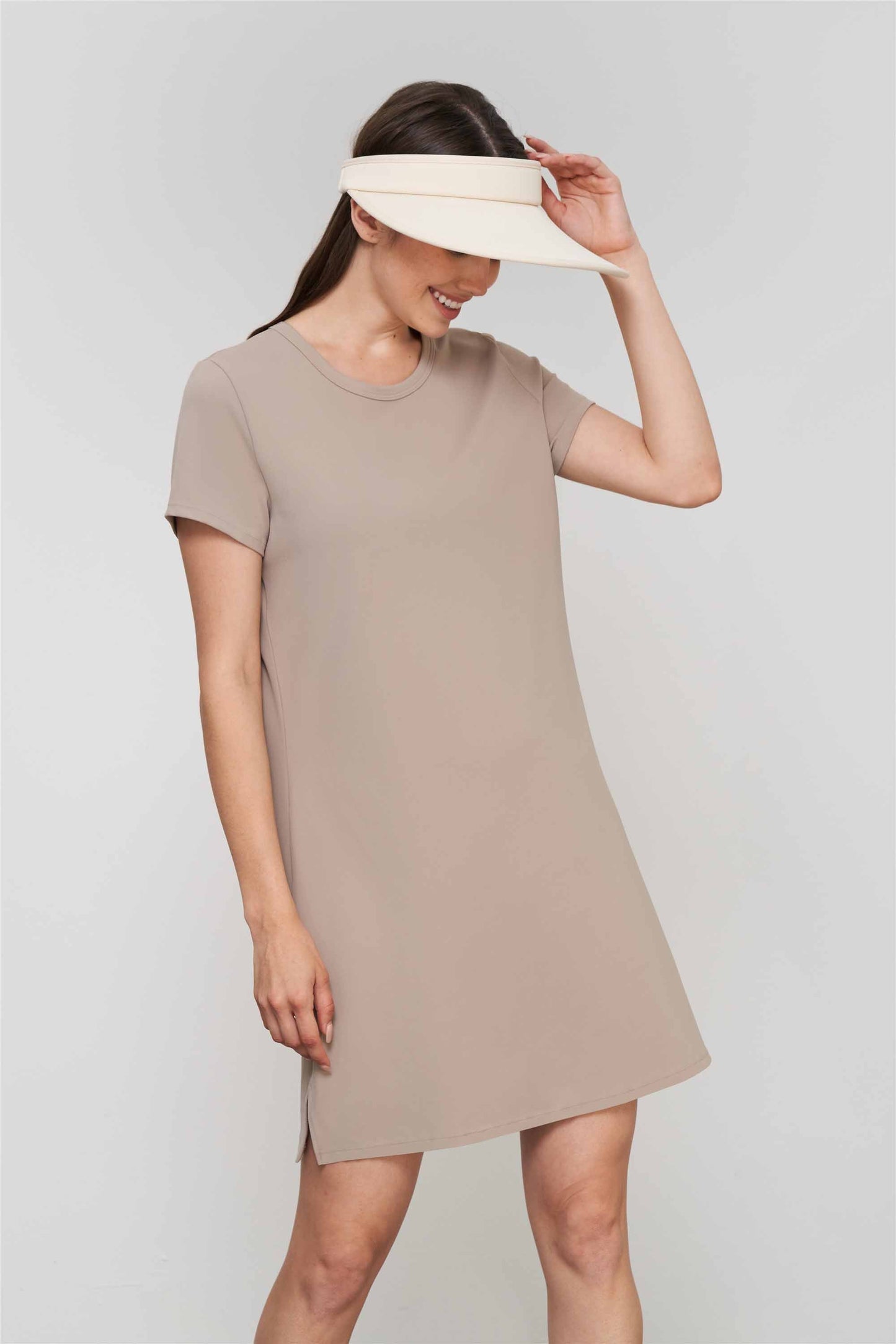 LYQ1565-Nuls Nude Yoga Sports Dress Women's Summer Superior long split Sports dress Loose casual one-piece dress