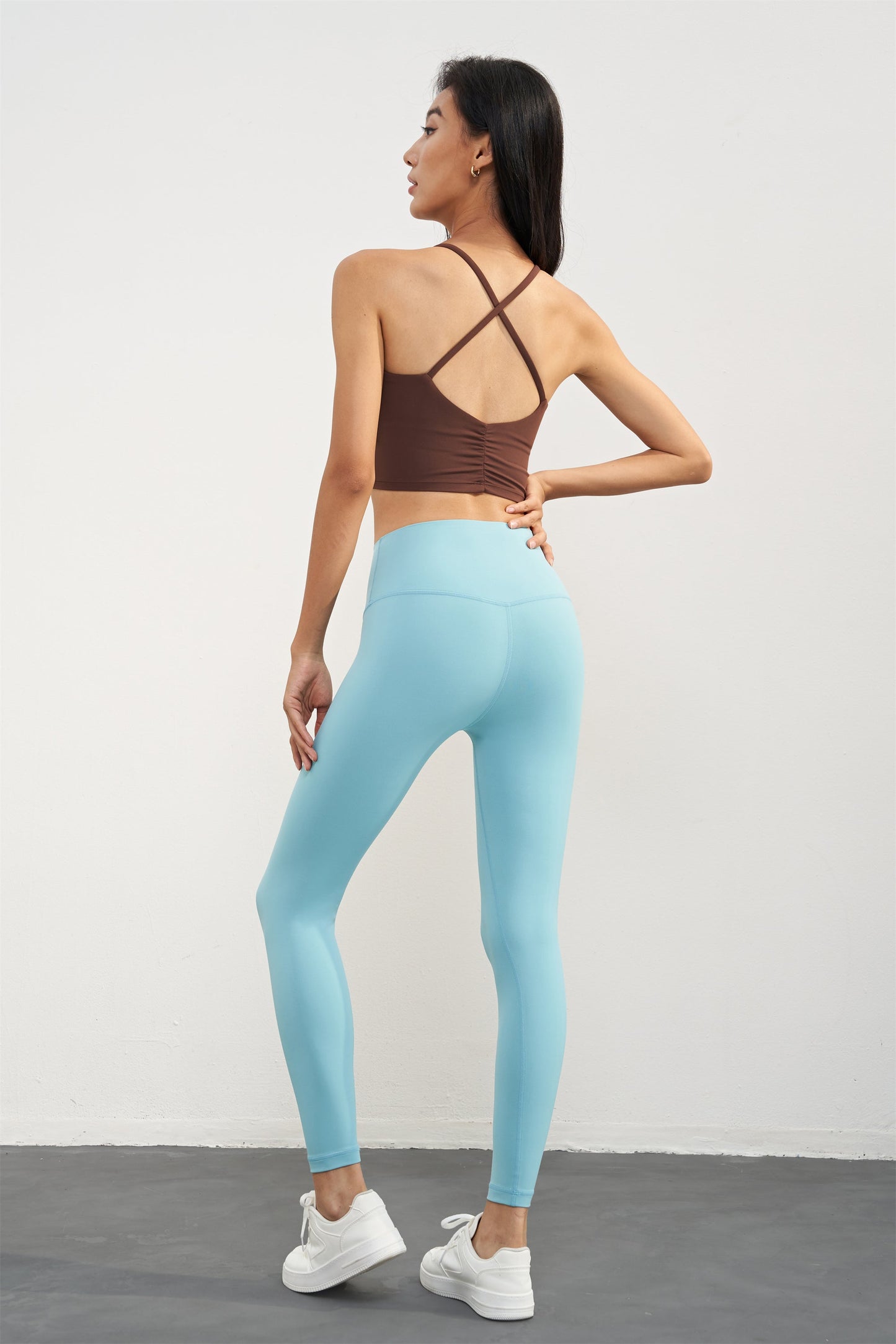 CK1237-NULS Yoga Wear No Embarrassment Line Exercise Fitness Pants Women's summer skinny peach hip lift high waist nude yoga pants