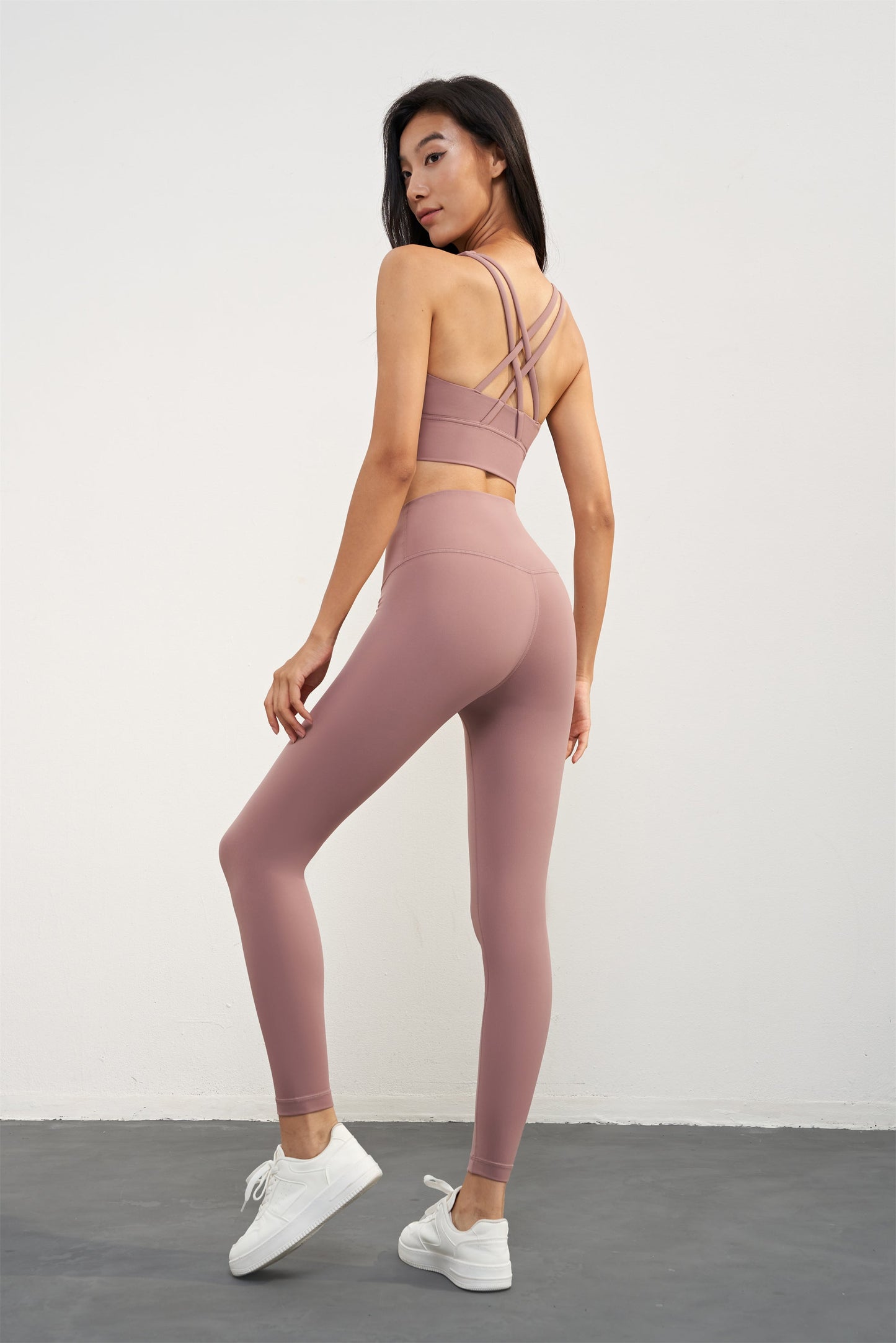 CK1237-NULS Yoga Wear No Embarrassment Line Exercise Fitness Pants Women's summer skinny peach hip lift high waist nude yoga pants