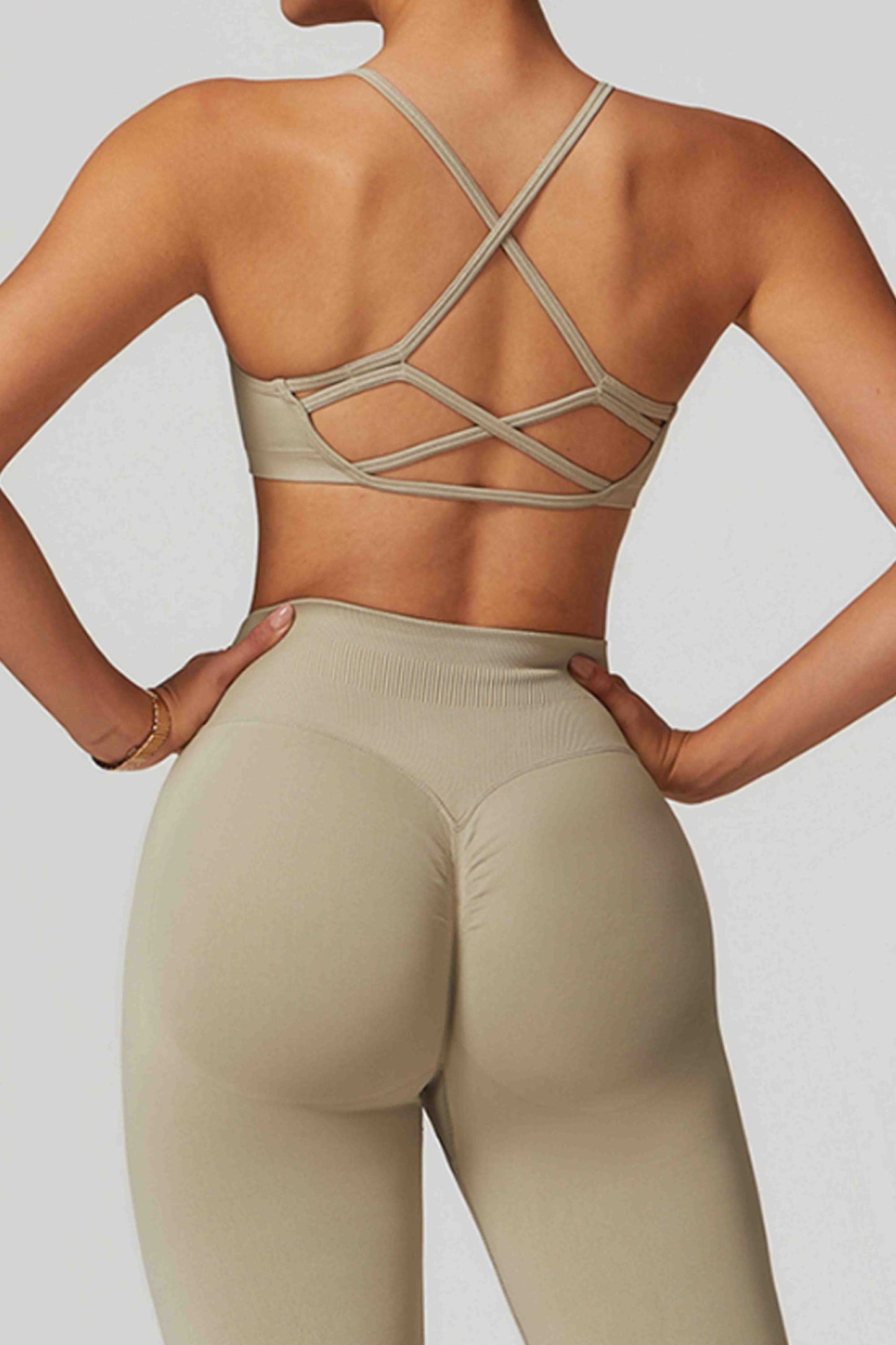 HR7655 Seamless cross-back yoga bra and quick-drying yoga top with a sense of high-end fashion for summer fitness