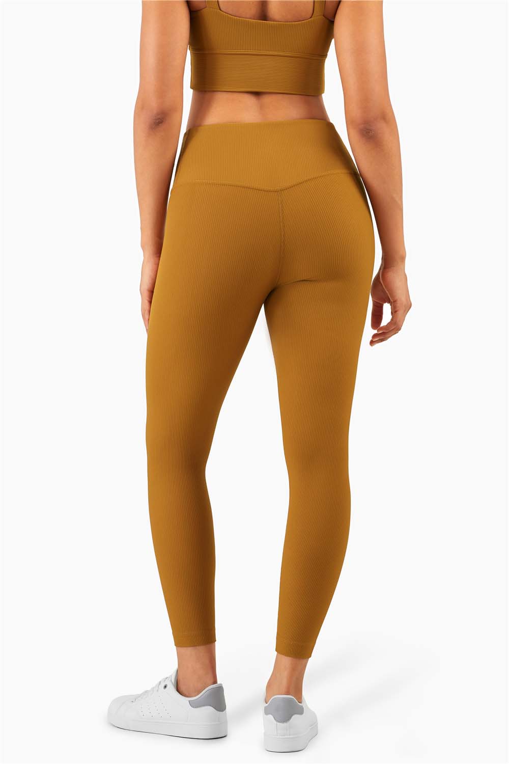 CK1286- New ribbed nude yoga pants Women's Peach hip lift exercise fitness pants No T line, abdominal high-waisted tights