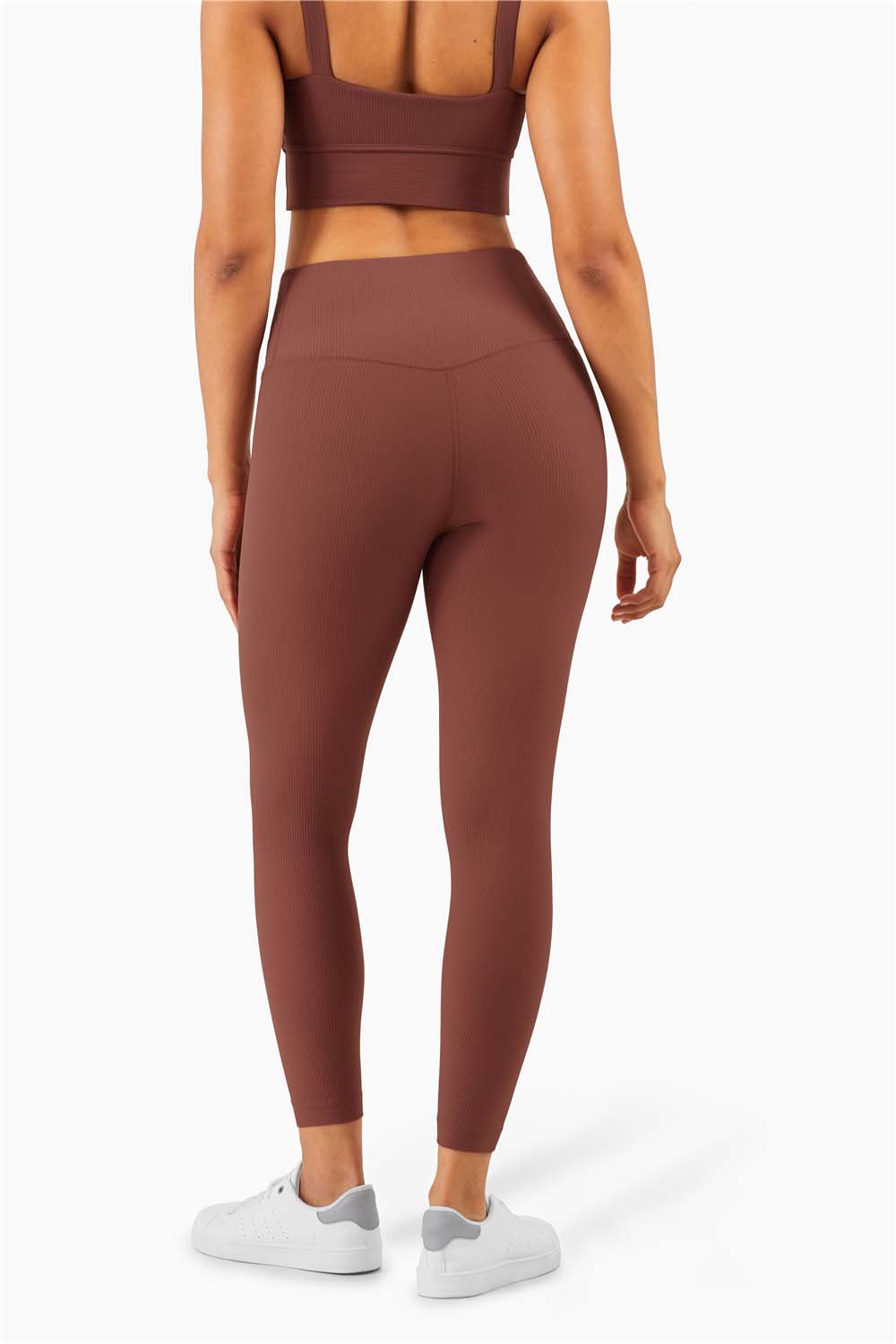 CK1286- New ribbed nude yoga pants Women's Peach hip lift exercise fitness pants No T line, abdominal high-waisted tights