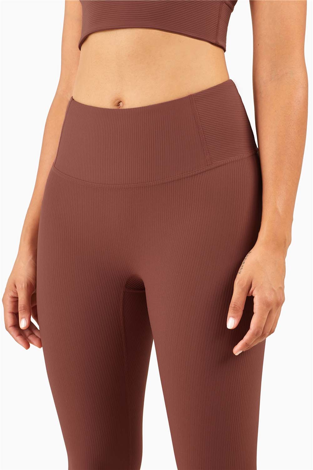 CK1286- New ribbed nude yoga pants Women's Peach hip lift exercise fitness pants No T line, abdominal high-waisted tights