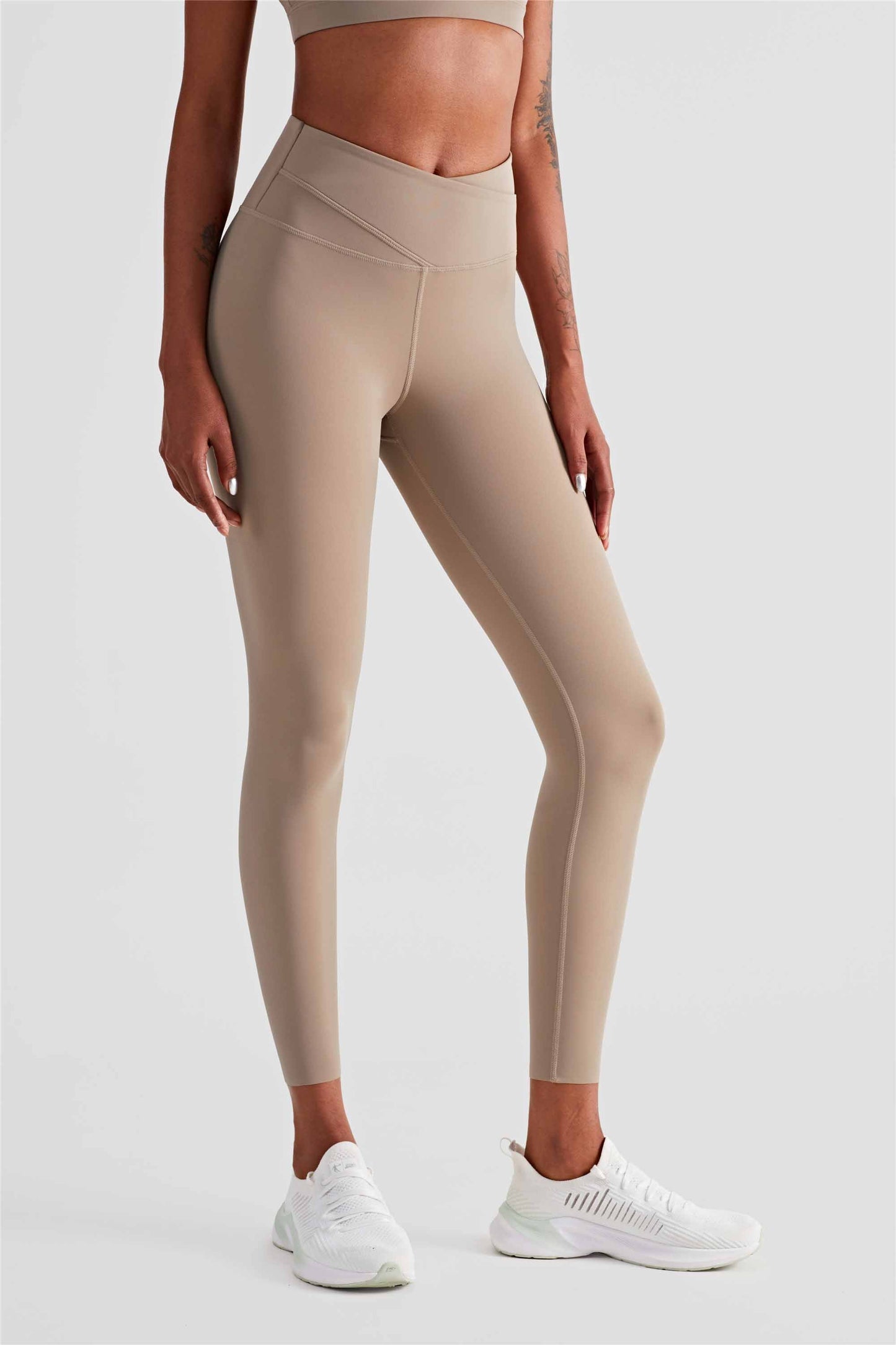 CK1413-LUX Naked seamless Yoga pants Women's double-layer abdominal compression high-waisted fitness pants Peach hip lift exercise tights