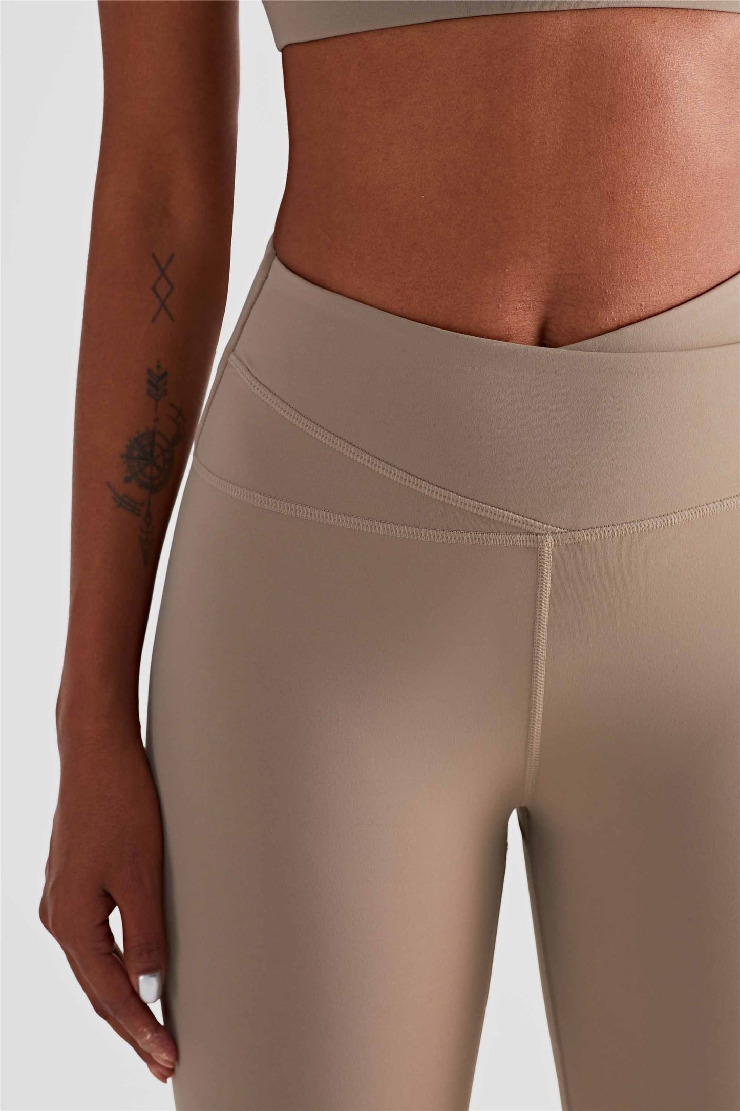 CK1413-LUX Naked seamless Yoga pants Women's double-layer abdominal compression high-waisted fitness pants Peach hip lift exercise tights