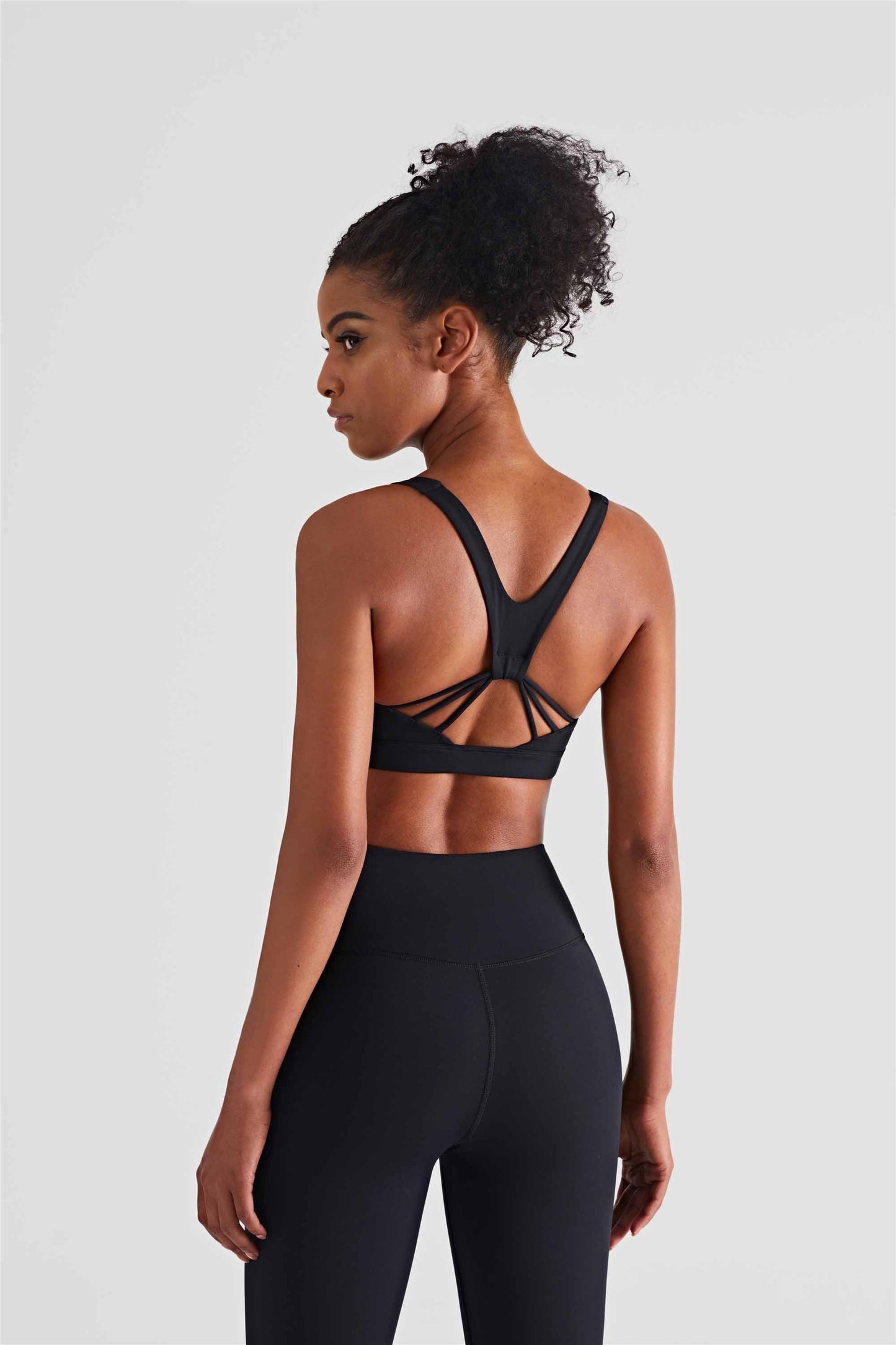 WX1412-BR Nude Yoga Bra X Type Beauty back High strength fitness vest pull in the belly pull together integrated sports underwear women