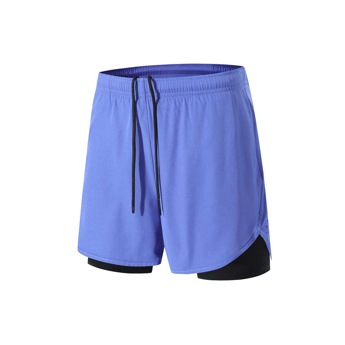 HRDK22001-Men's sports shorts for running marathons and track and field events, loose-fitting three-quarter pants with quick-drying inner lining to prevent exposure, double-layered fitness shorts